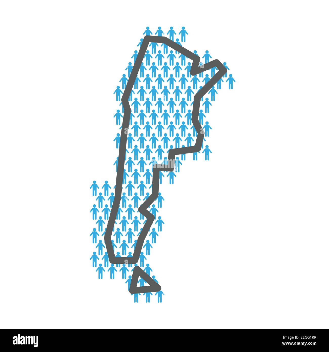 Carte de la population de l'Argentine. Contour de pays fait à partir de chiffres de personnes Illustration de Vecteur