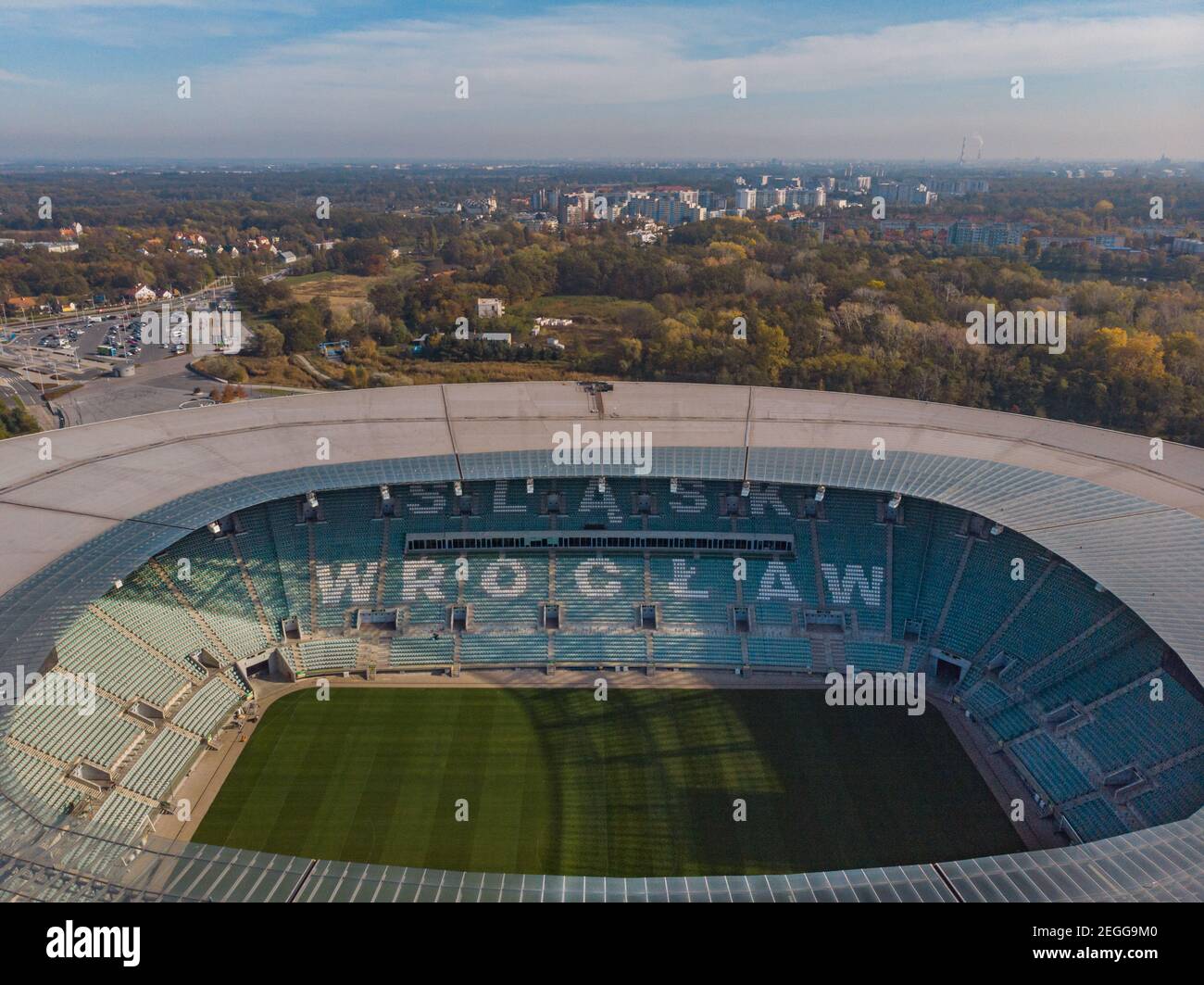 Wroclaw octobre 22 2019 vue aérienne du stade de wroclaw Banque D'Images