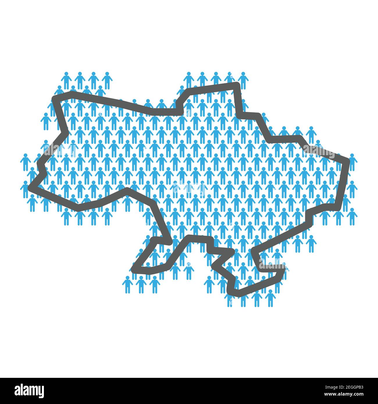 Carte de la population de l'Ukraine. Contour de pays fait à partir de chiffres de personnes Illustration de Vecteur