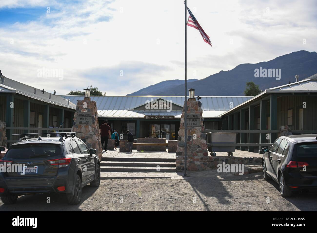 Vue d'ensemble générale de Stovepipe Wells dans le parc national de la Vallée de la mort, Calif, lundi 15 février 2021.(Dylan Stewart/image of Sport) Banque D'Images