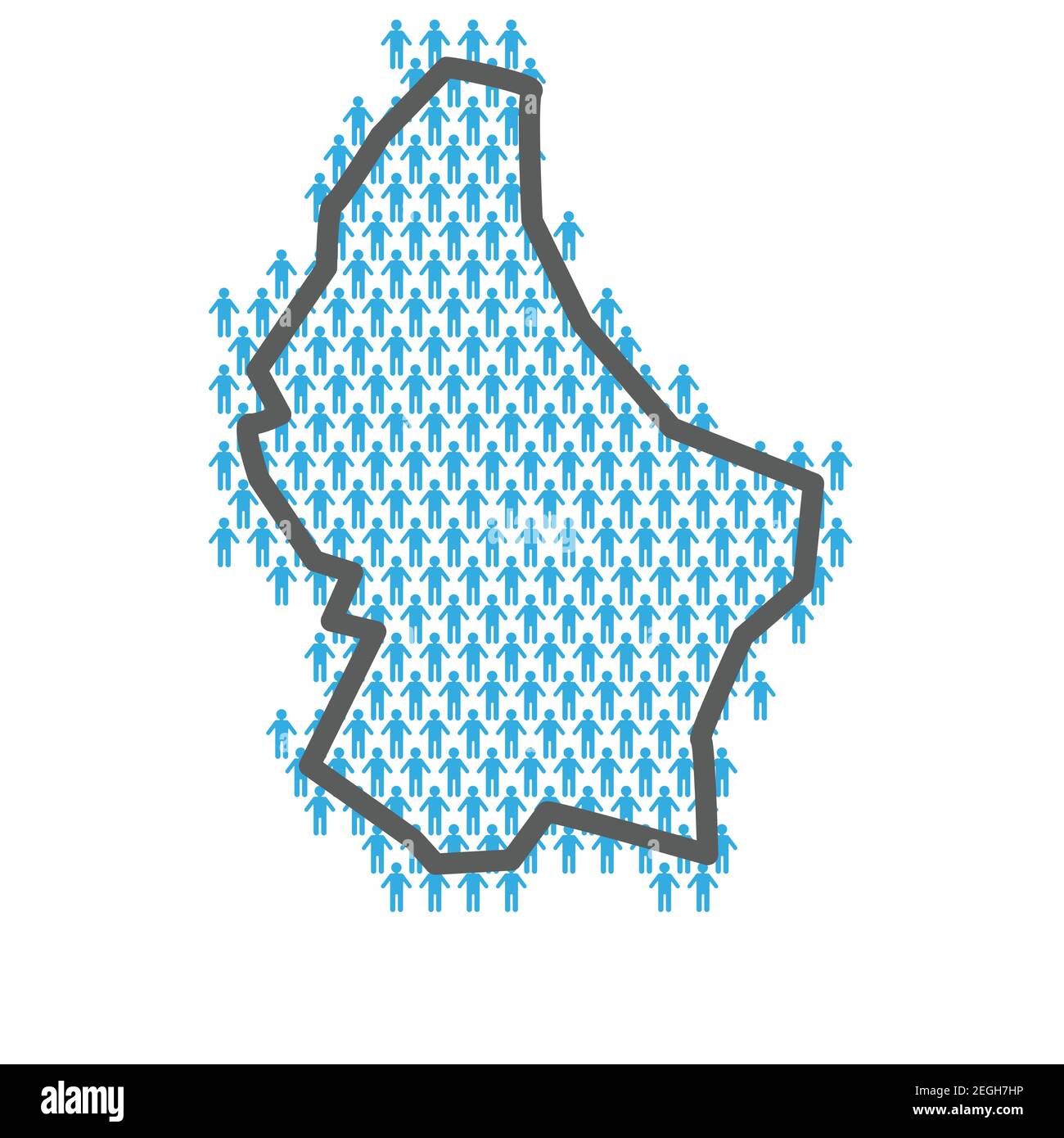 Carte de la population du Luxembourg. Contour de pays fait à partir de chiffres de personnes Illustration de Vecteur