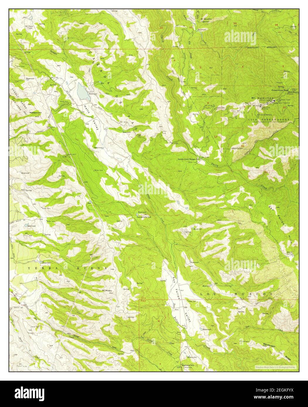 Lick Observatory, Californie, carte 1955, 1:24000, États-Unis d'Amérique par Timeless Maps, données U.S. Geological Survey Banque D'Images