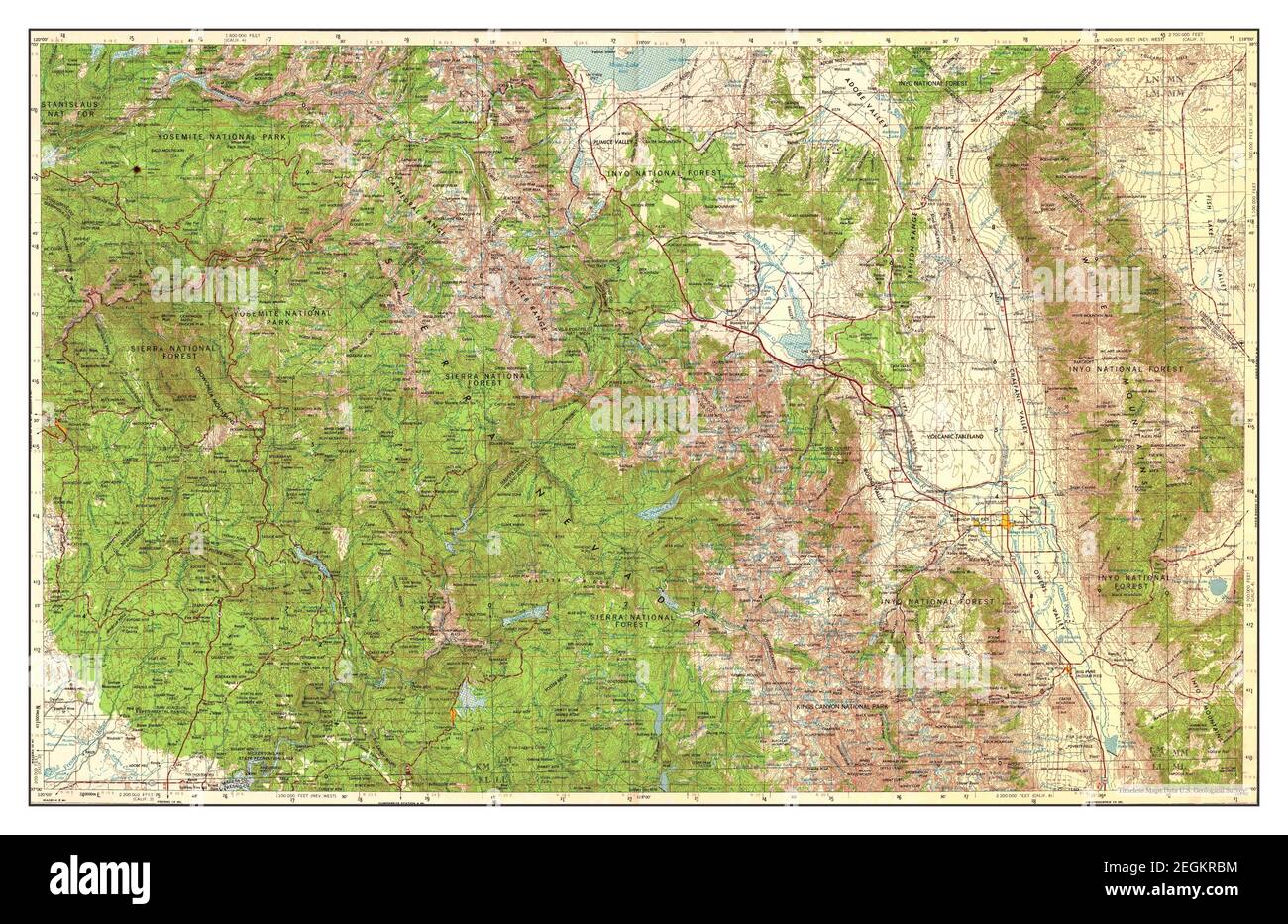 Mariposa, Californie, carte 1957, 1:250000, États-Unis d'Amérique par Timeless Maps, données U.S. Geological Survey Banque D'Images