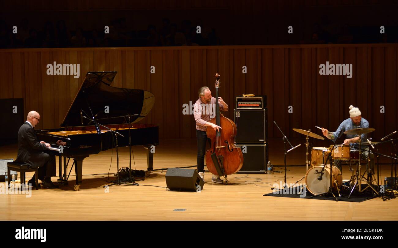 The Bad plus: Ethan Iverson (piano), Reid Anderson (basse), Dave King (batterie). Banque D'Images