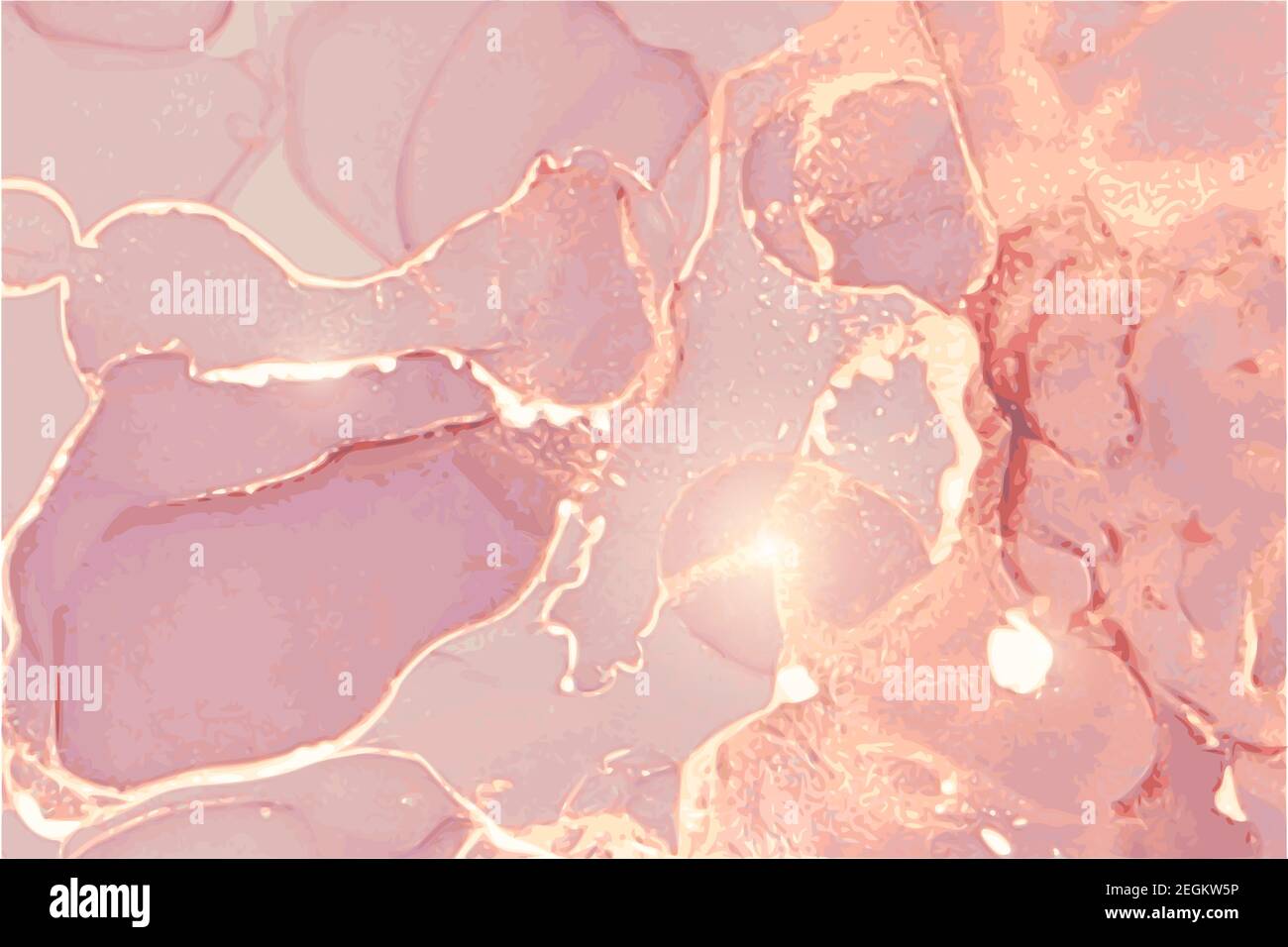 Fond en pierre rose et or avec texture de marbre. Technique orientale de l'encre d'alcool. Art vectoriel abstrait. Peinture à flux temporel avec paillettes. Modèle Illustration de Vecteur