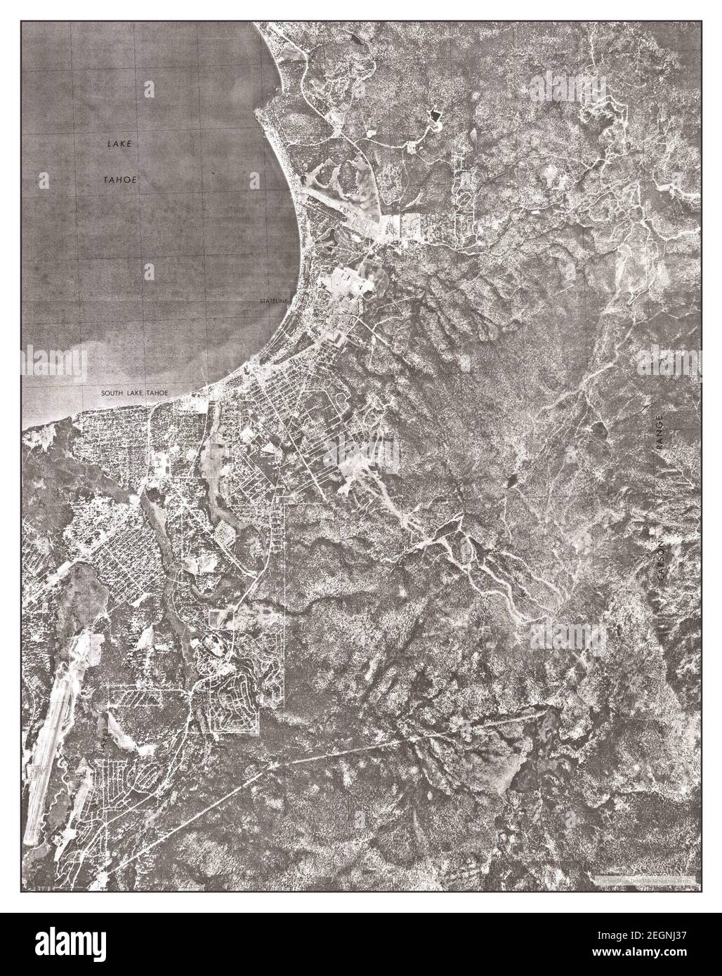 South Lake Tahoe, Californie, carte 1974, 1:24000, États-Unis d'Amérique par Timeless Maps, données U.S. Geological Survey Banque D'Images