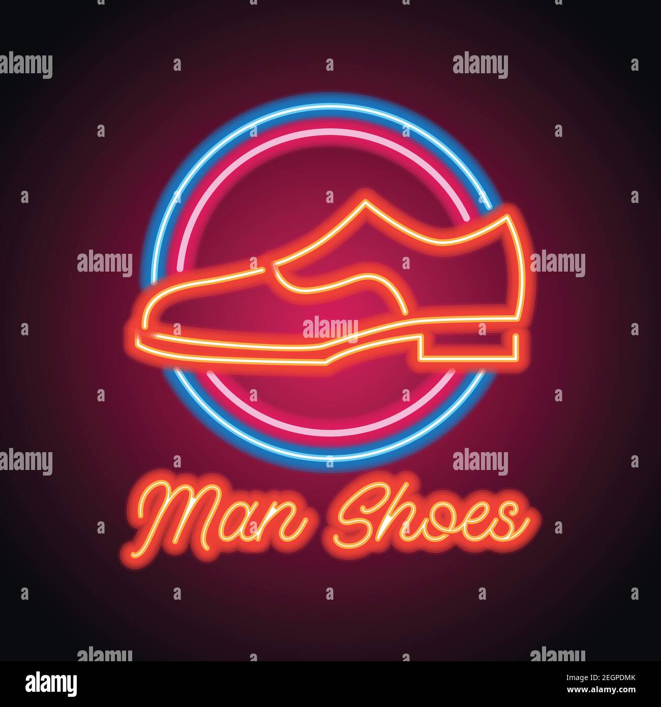 homme et femme chaussures magasin enseigne néon pour la boutique de  chaussures et magasin bannière de planche. illustration vectorielle Image  Vectorielle Stock - Alamy