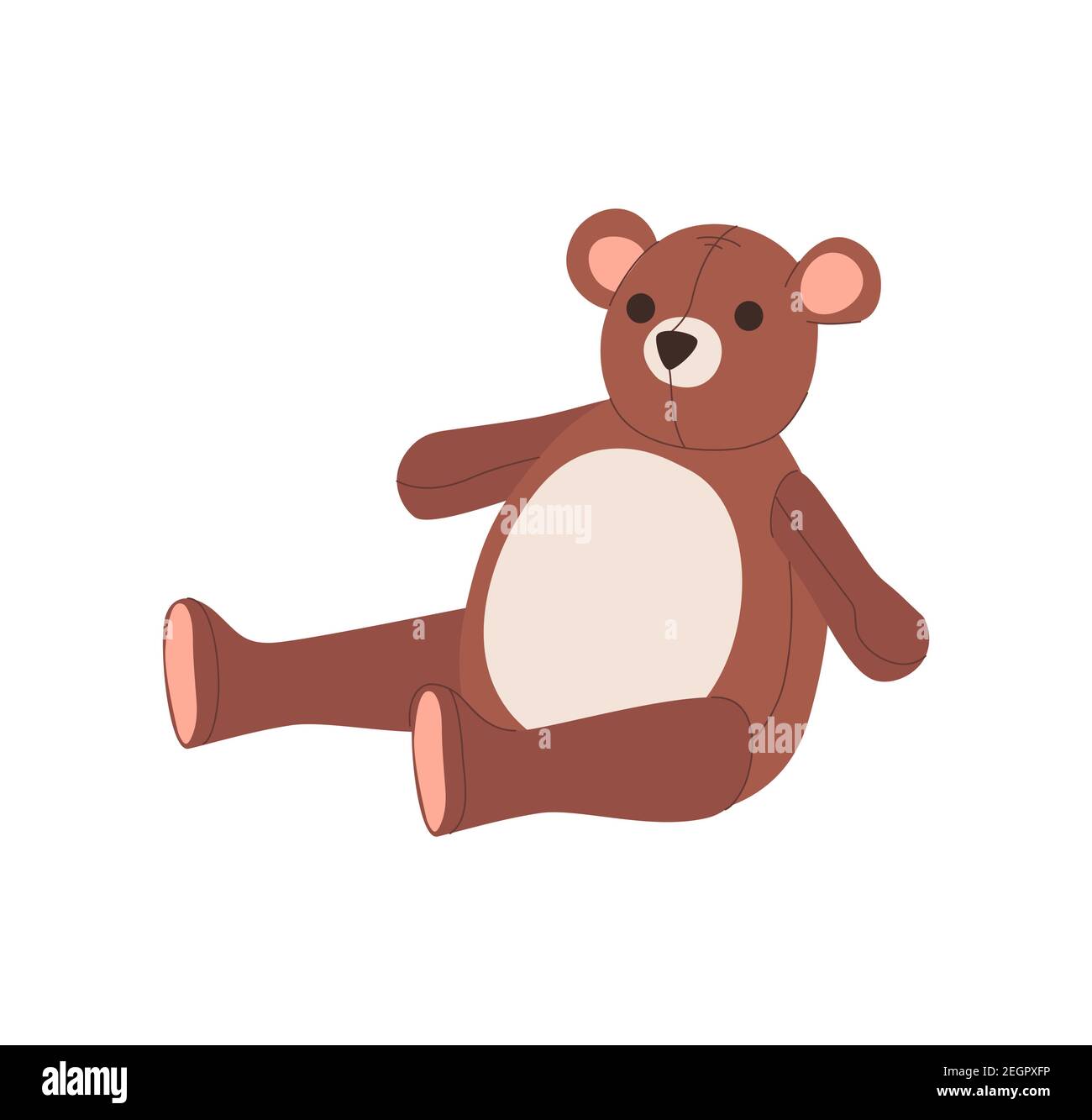 Ours En Peluche Assis Illustration Vectorielle Plate Isolee Sur Fond Blanc Mignon Jouet Brun Pour Bebe Garcon Ou Fille Cadeau D Anniversaire Ou De Noel Pour Enfant Concept Ours En Peluche Pour Enfant
