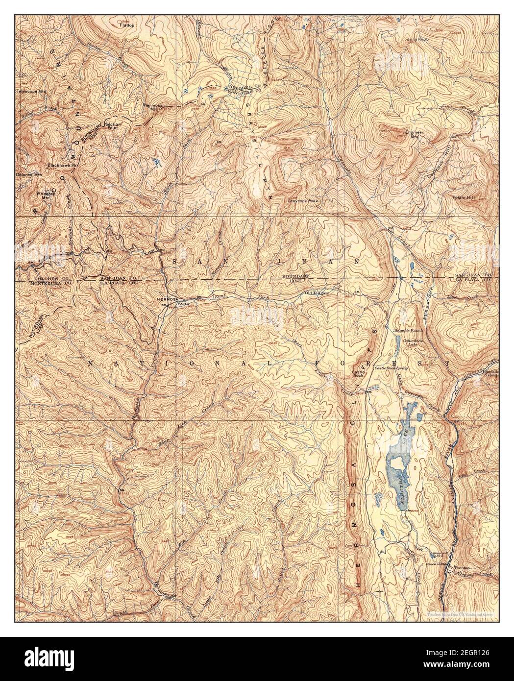 ENGINEER Mountain, Colorado, carte 1898, 1:62500, États-Unis d'Amérique par Timeless Maps, données U.S. Geological Survey Banque D'Images