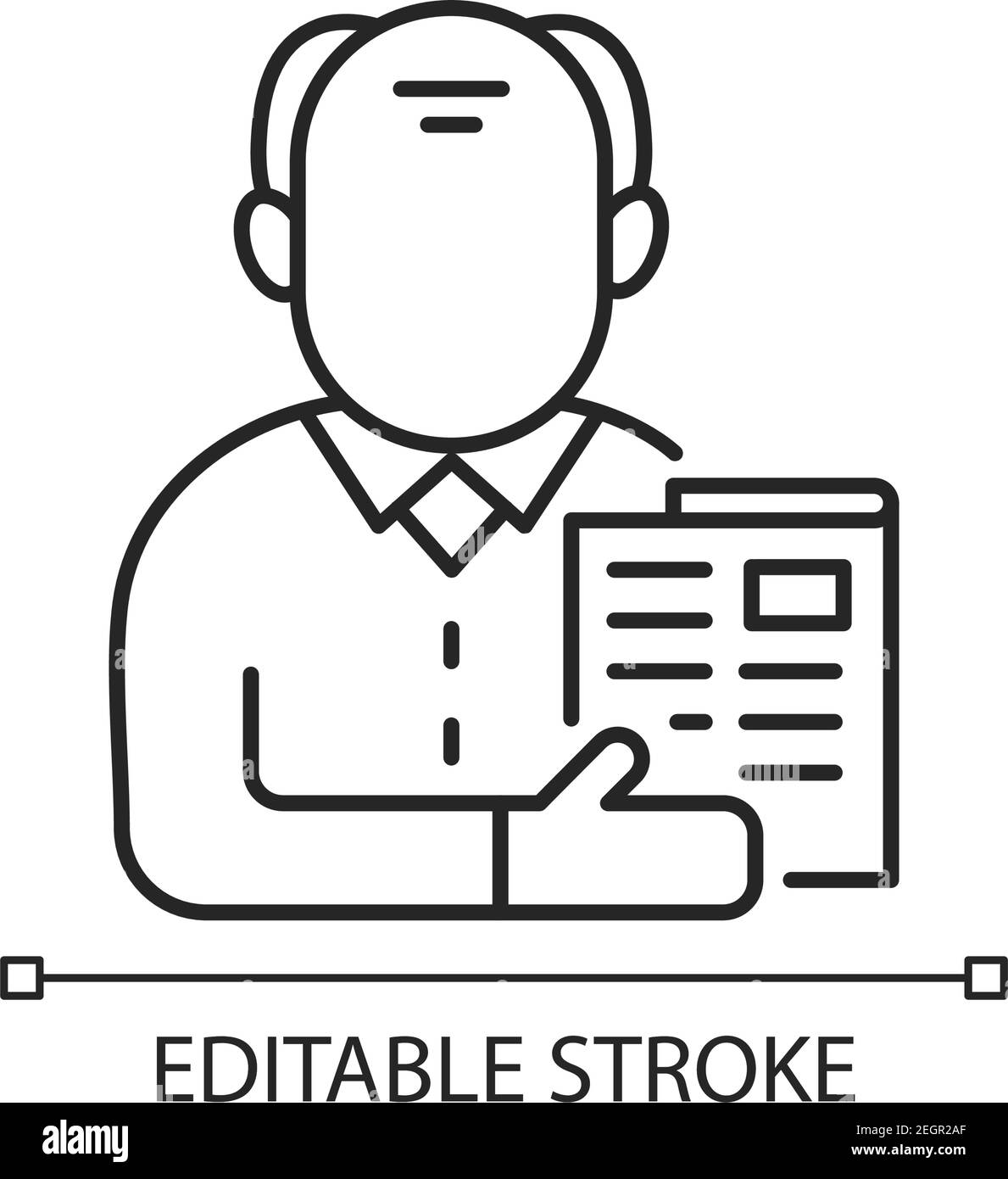 Homme âgé icône linéaire Illustration de Vecteur