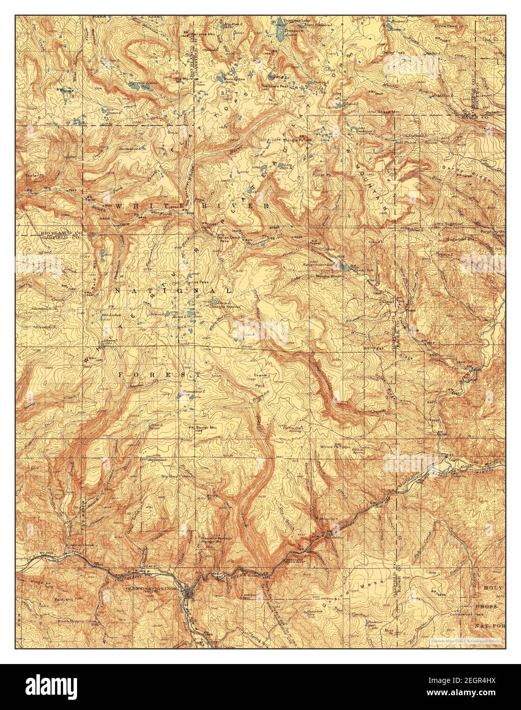 Carte du colorado de glenwood springs Banque d'images détourées Alamy
