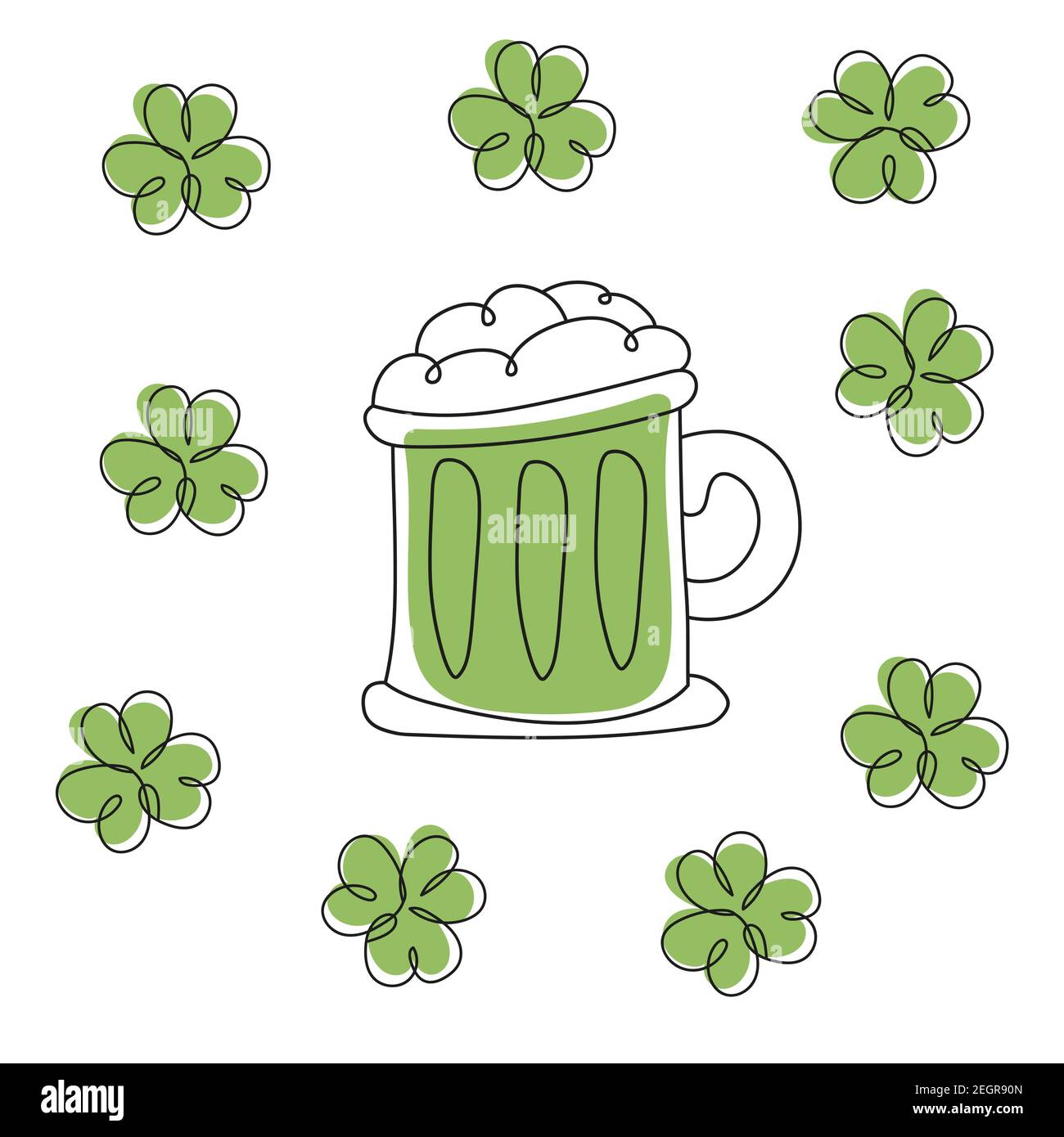 Bonne Saint Patrick. Bière. Pour la conception de carte de menu de restaurant. Modèle de menu le jour de la Patricks. Illustration vectorielle Illustration de Vecteur