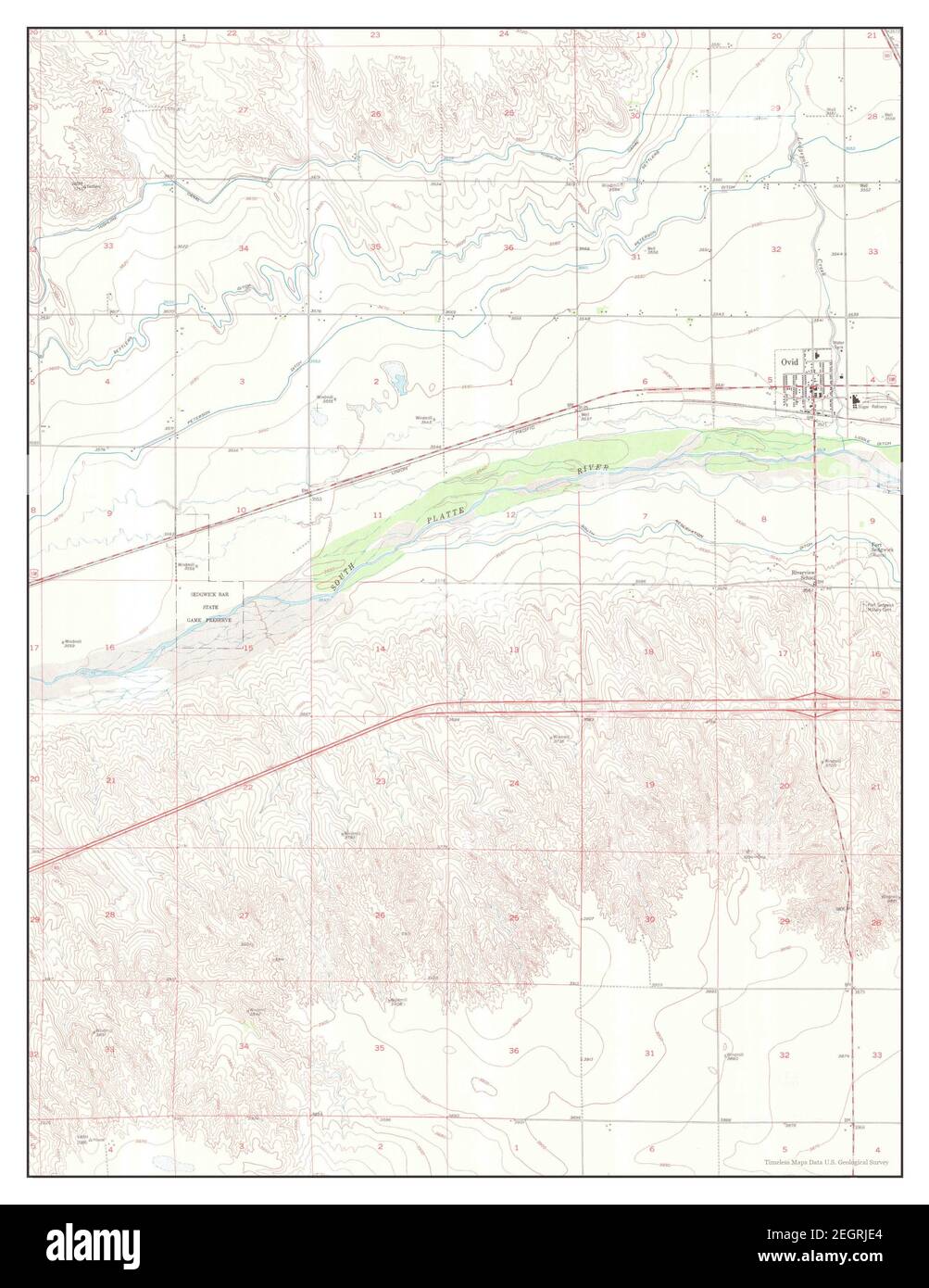 Ovid, Colorado, carte 1953, 1:24000, États-Unis d'Amérique par Timeless Maps, données U.S. Geological Survey Banque D'Images