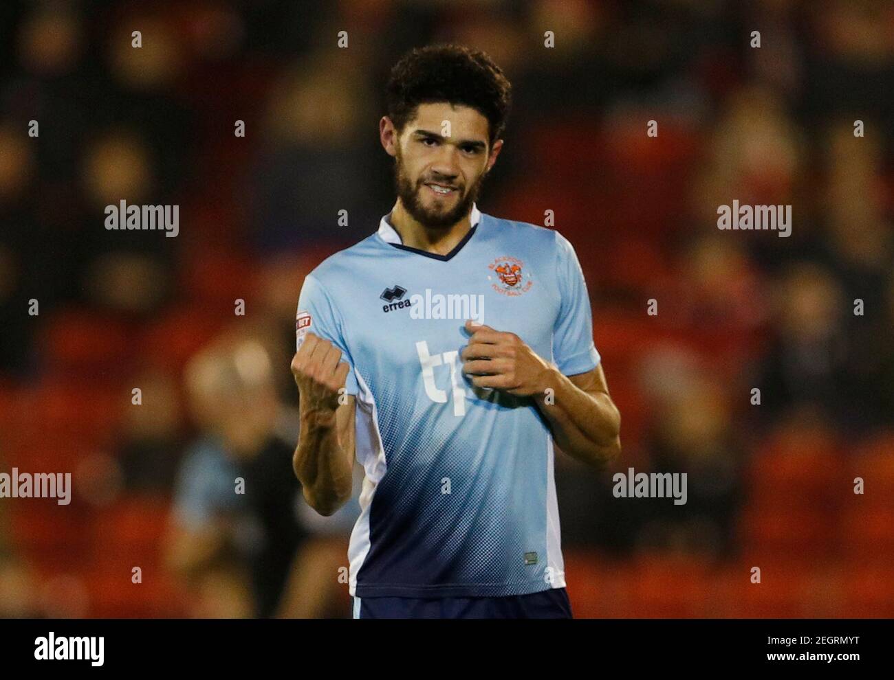 Britain Football Soccer - Barnsley v Blackpool - FA Cup Third Round Replay  - Oakwell - 17/1/17 Blackpool's Kelvin Mellor celebrates scoring their  first goal Mandatory Credit: Action Images / Lee Smith