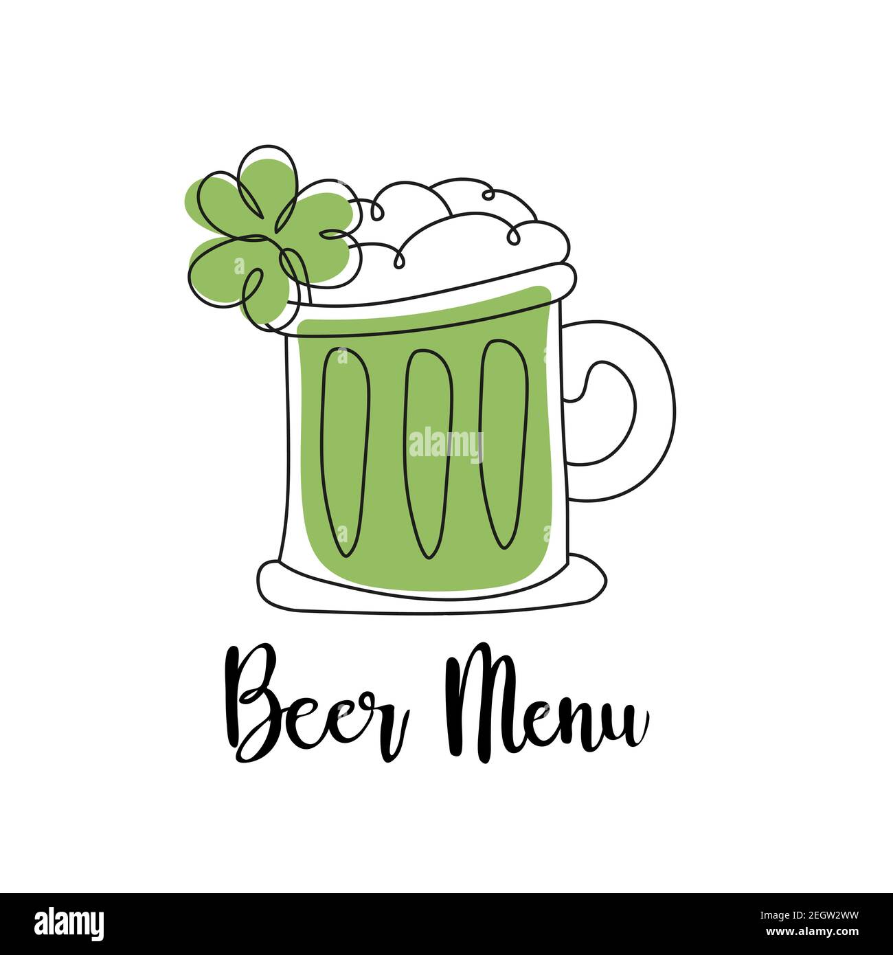 Bonne Saint Patrick. Bière. Pour la conception de carte de menu de restaurant. Modèle de menu le jour de la Patricks. Illustration vectorielle Illustration de Vecteur