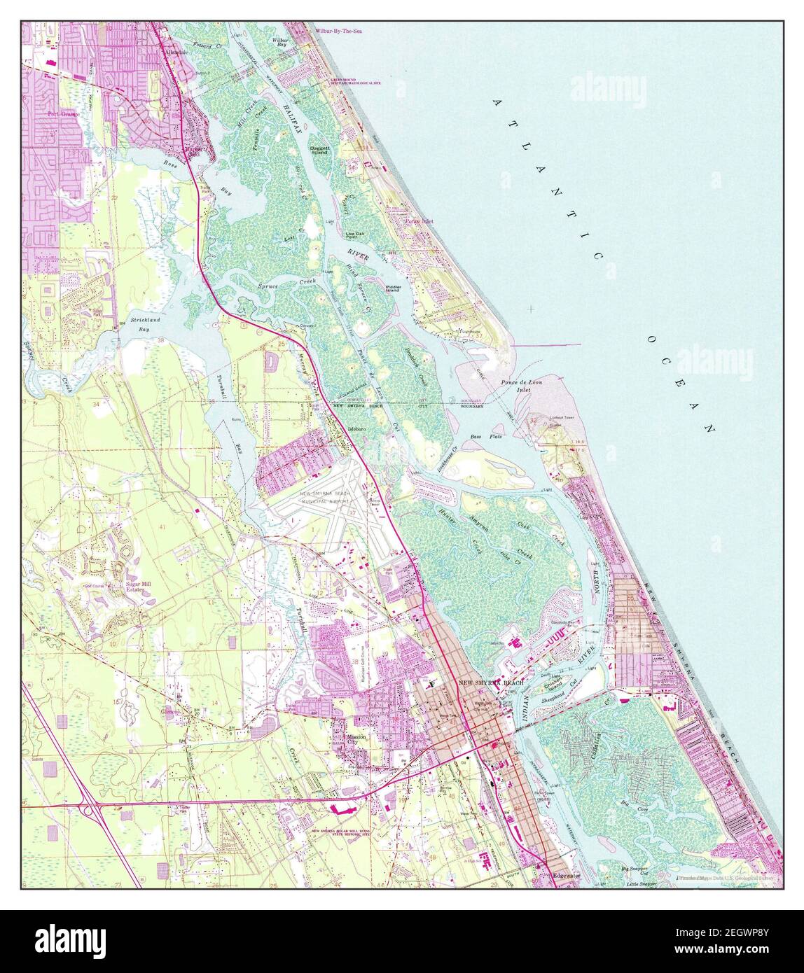 New Smyrna Beach Floride Carte 1956 1 Etats Unis D Amerique Par Timeless Maps Donnees U S Geological Survey Photo Stock Alamy