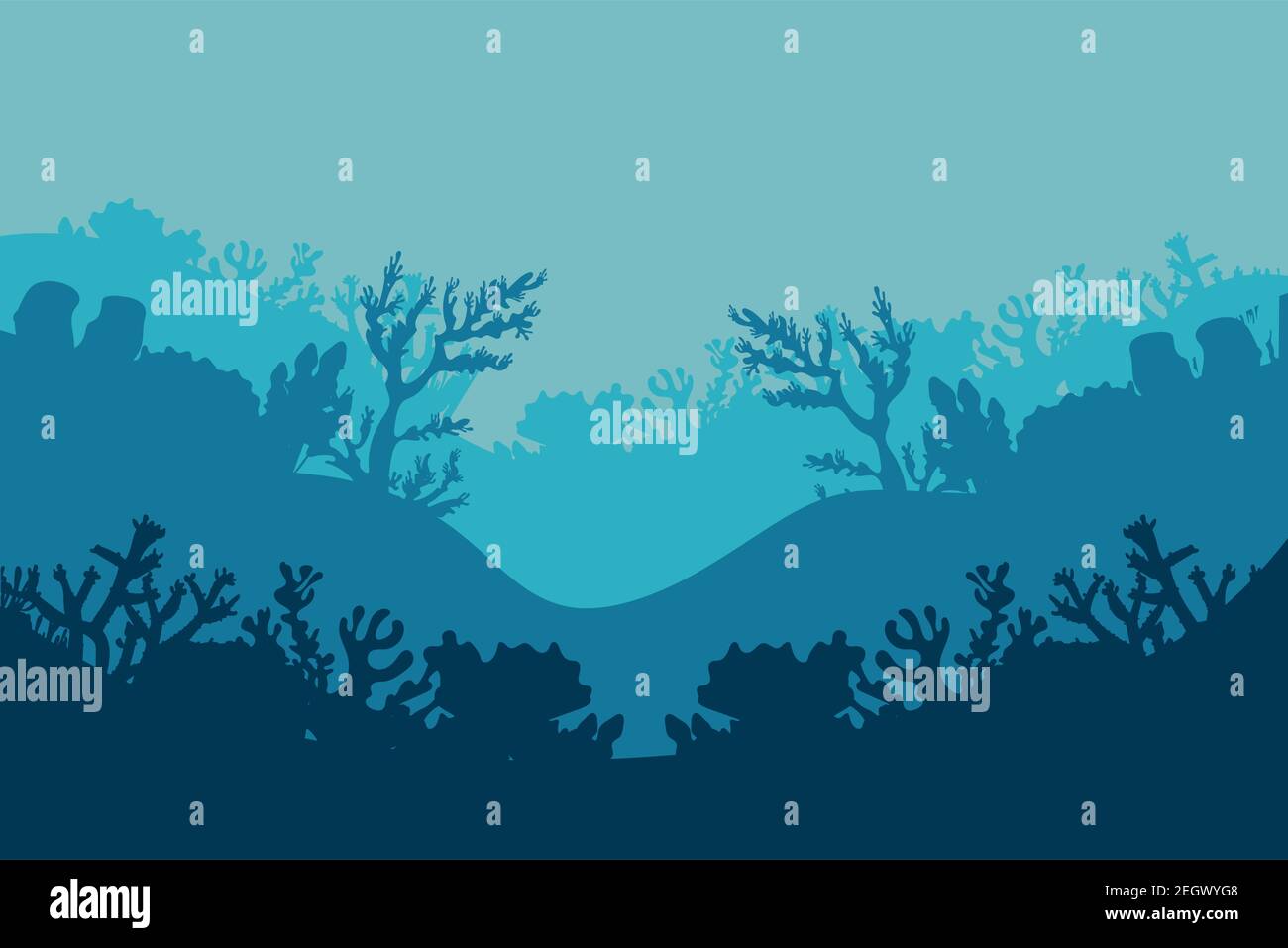 corals et algaes silhouettes nature scène vector illustration design Illustration de Vecteur