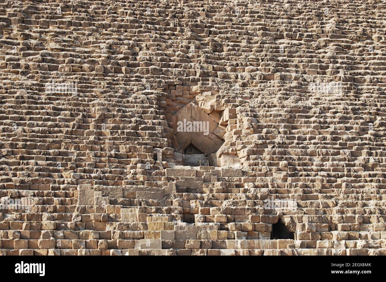 Anciens blocs de pierre de la Grande Pyramide de Cheops au Caire. Égypte Banque D'Images