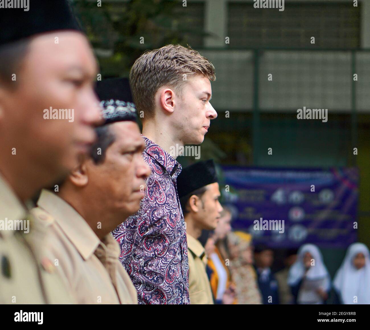 Des locuteurs natifs néerlandais enseignent dans des écoles indonésiennes, Yogyakarta Banque D'Images