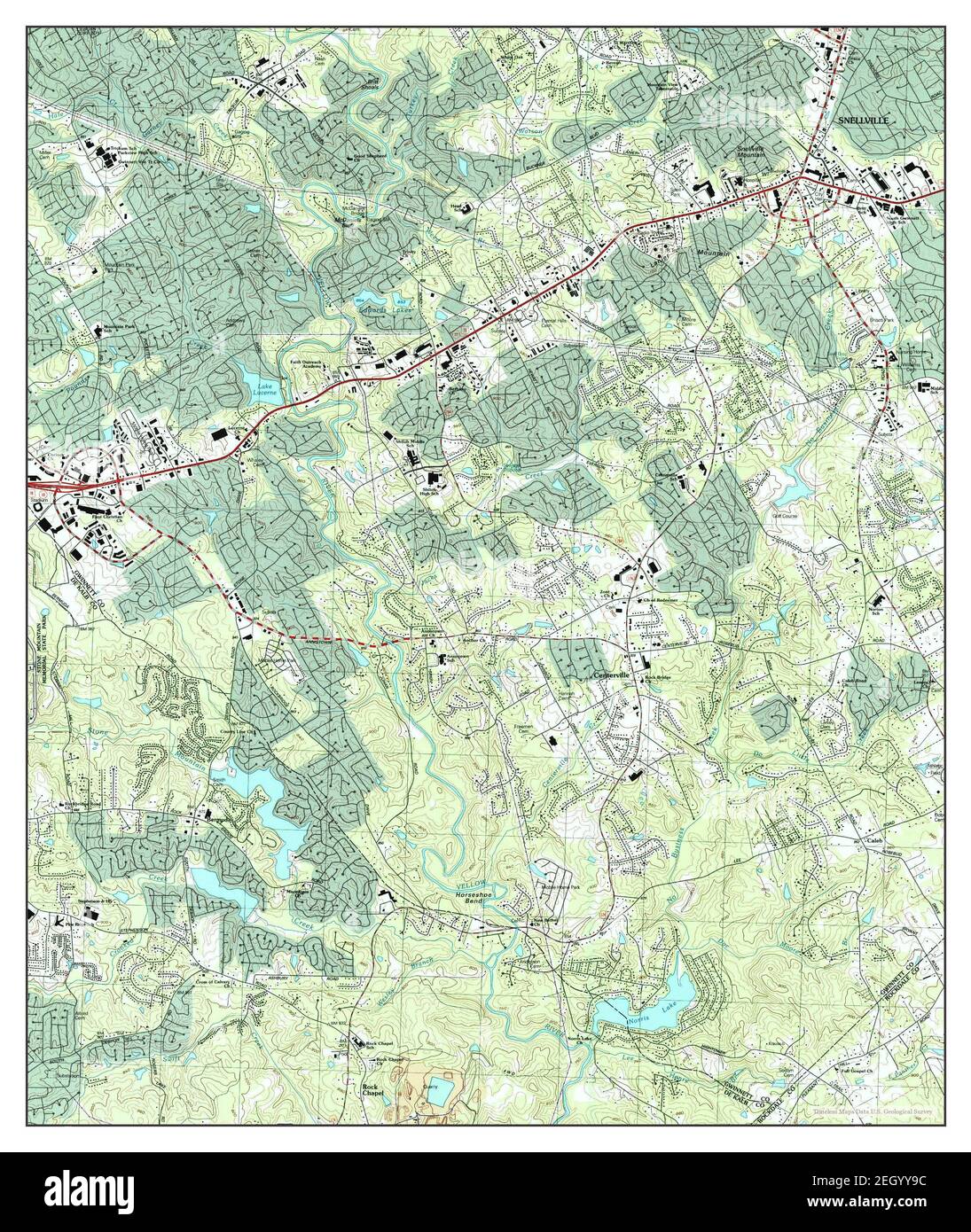 Snellville, Géorgie, carte 1999, 1:24000, États-Unis d'Amérique par Timeless Maps, données U.S. Geological Survey Banque D'Images