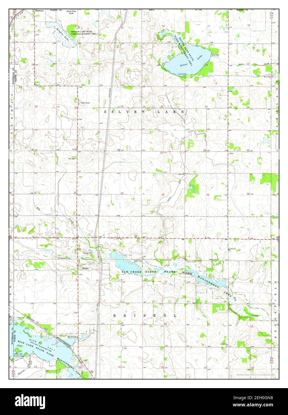 Bristol, Iowa, carte 1972, 1:24000, États-Unis d'Amérique par Timeless Maps, données U.S. Geological Survey Banque D'Images