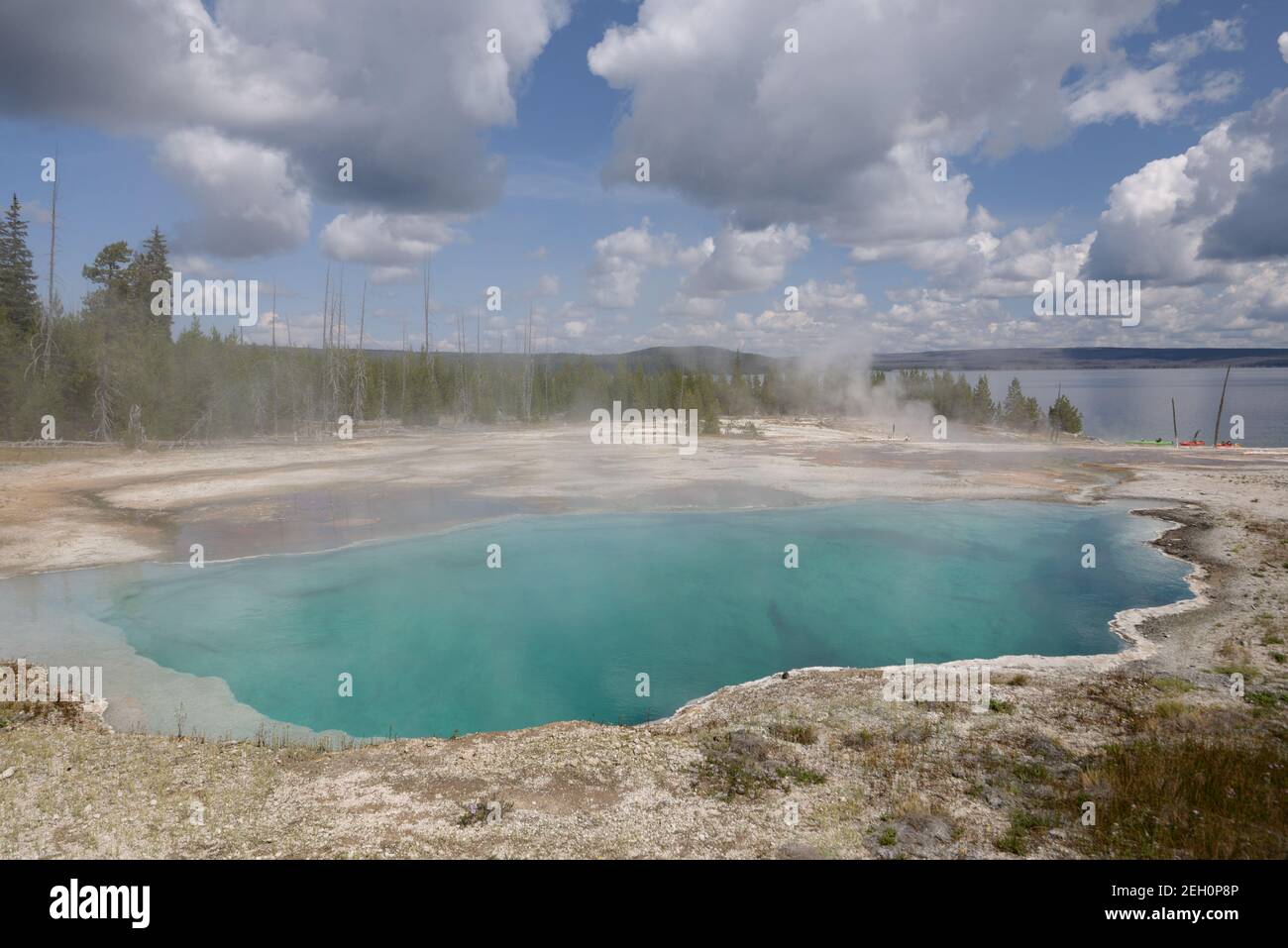 West Thumb Geyser Basin dans le parc national de Yellowstone, Wyoming, États-Unis Banque D'Images