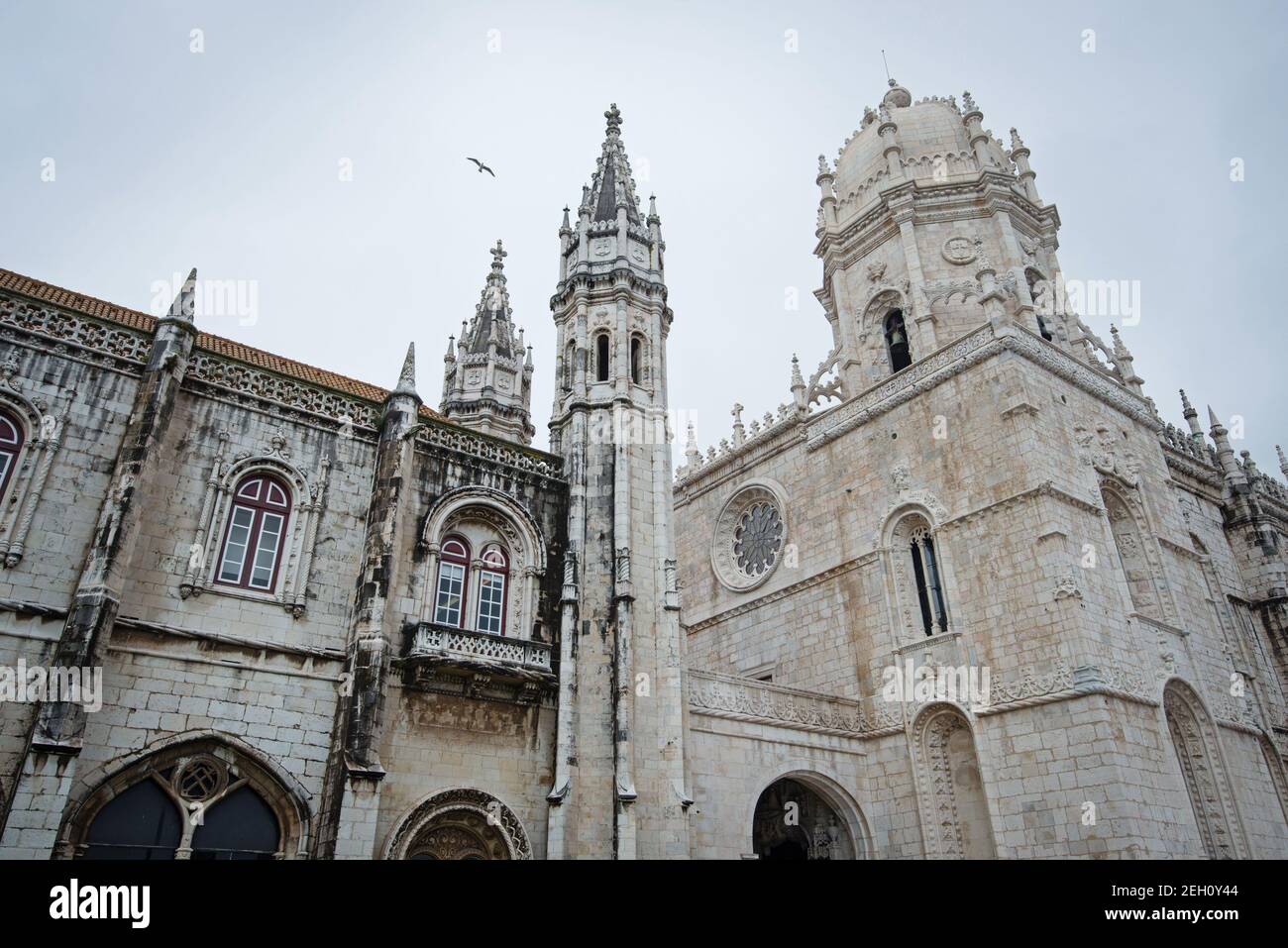 Monastère de Jeronimos dans le quartier de Belem à Lisbonne, Portugal. Le monastère est classé au patrimoine mondial de l'UNESCO Banque D'Images