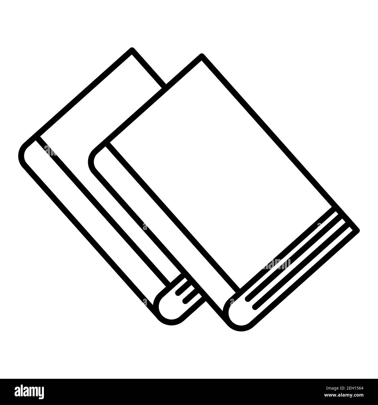Illustration d'une icône de vecteur de ligne de livres isolée sur fond blanc Banque D'Images
