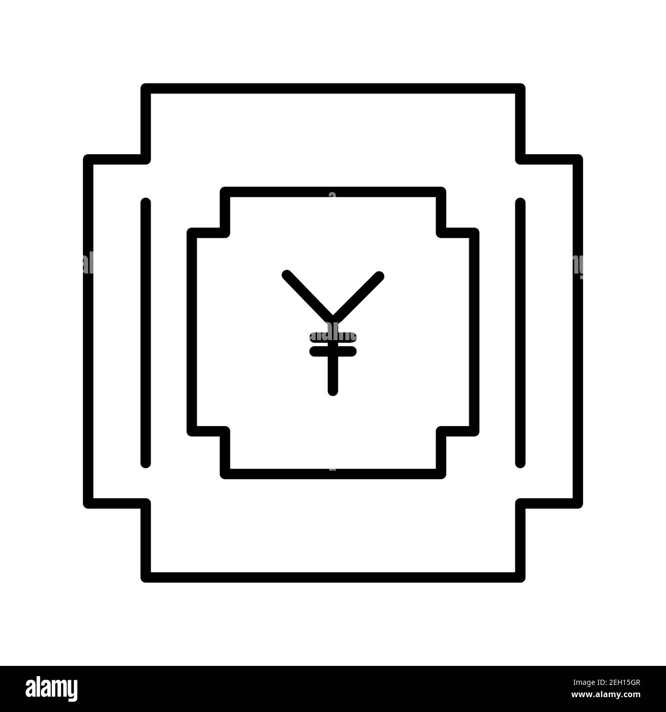 Illustration de l'icône de vecteur de ligne yensymbol isolée sur fond blanc Banque D'Images