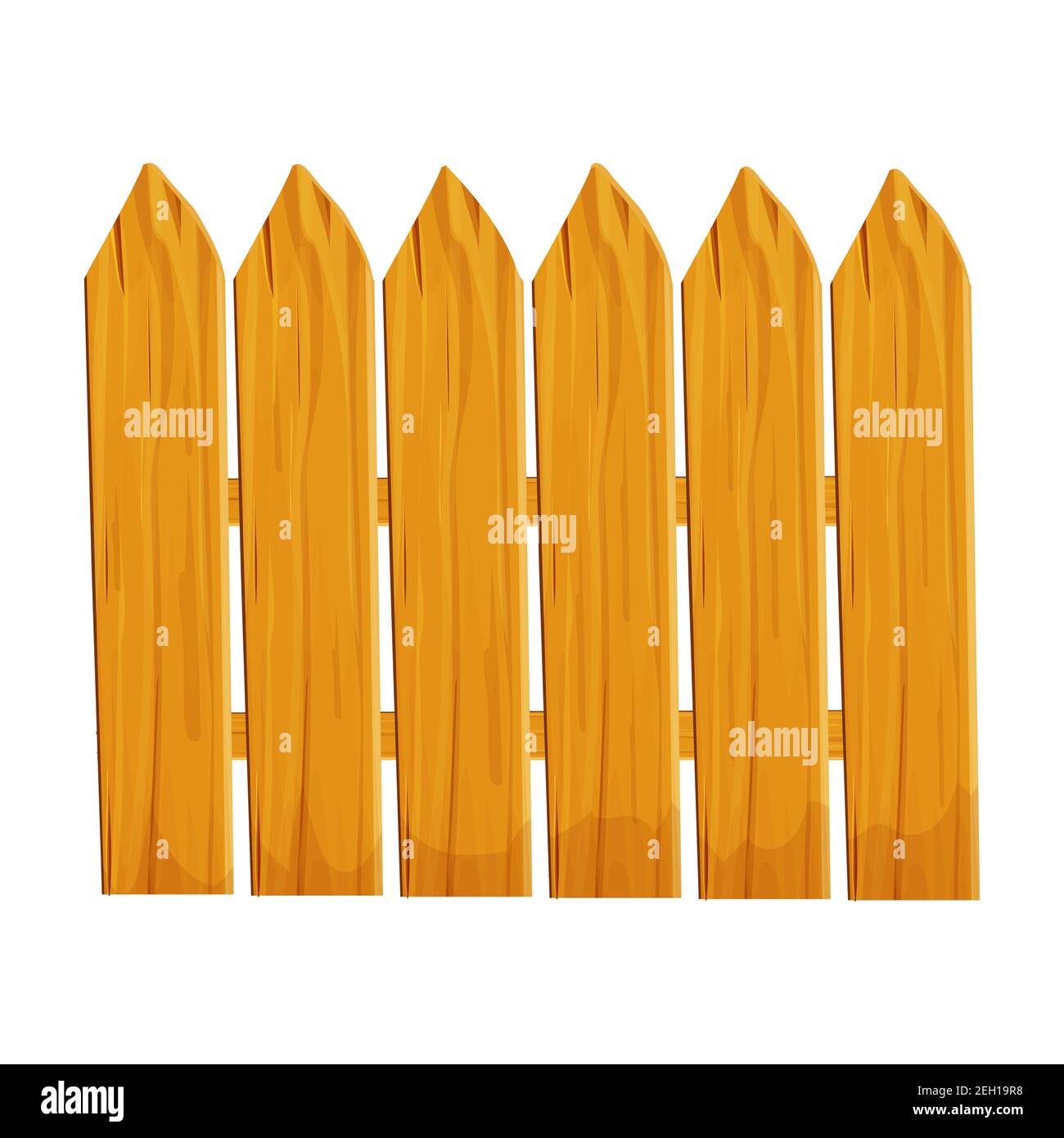 Clôture de bande dessinée en bois texturée, détaillée isolée sur fond ...