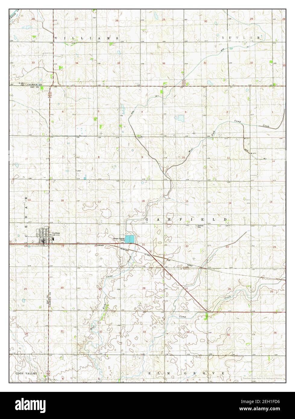 Lytton, Iowa, carte 1980, 1:24000, États-Unis d'Amérique par Timeless Maps, données U.S. Geological Survey Banque D'Images