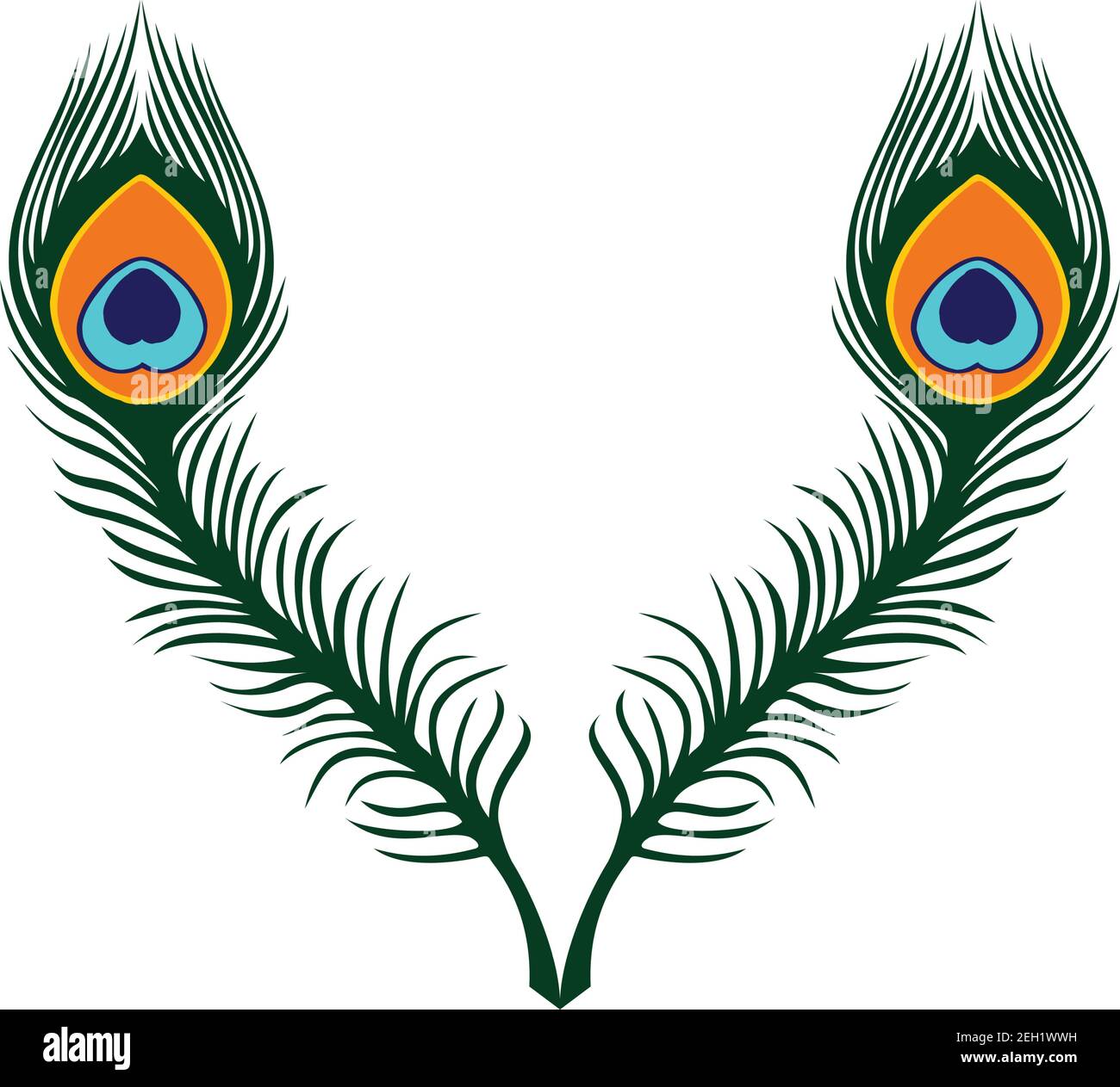 motif vectoriel d'icône de luxe abstrait peacock en plumes Illustration de Vecteur