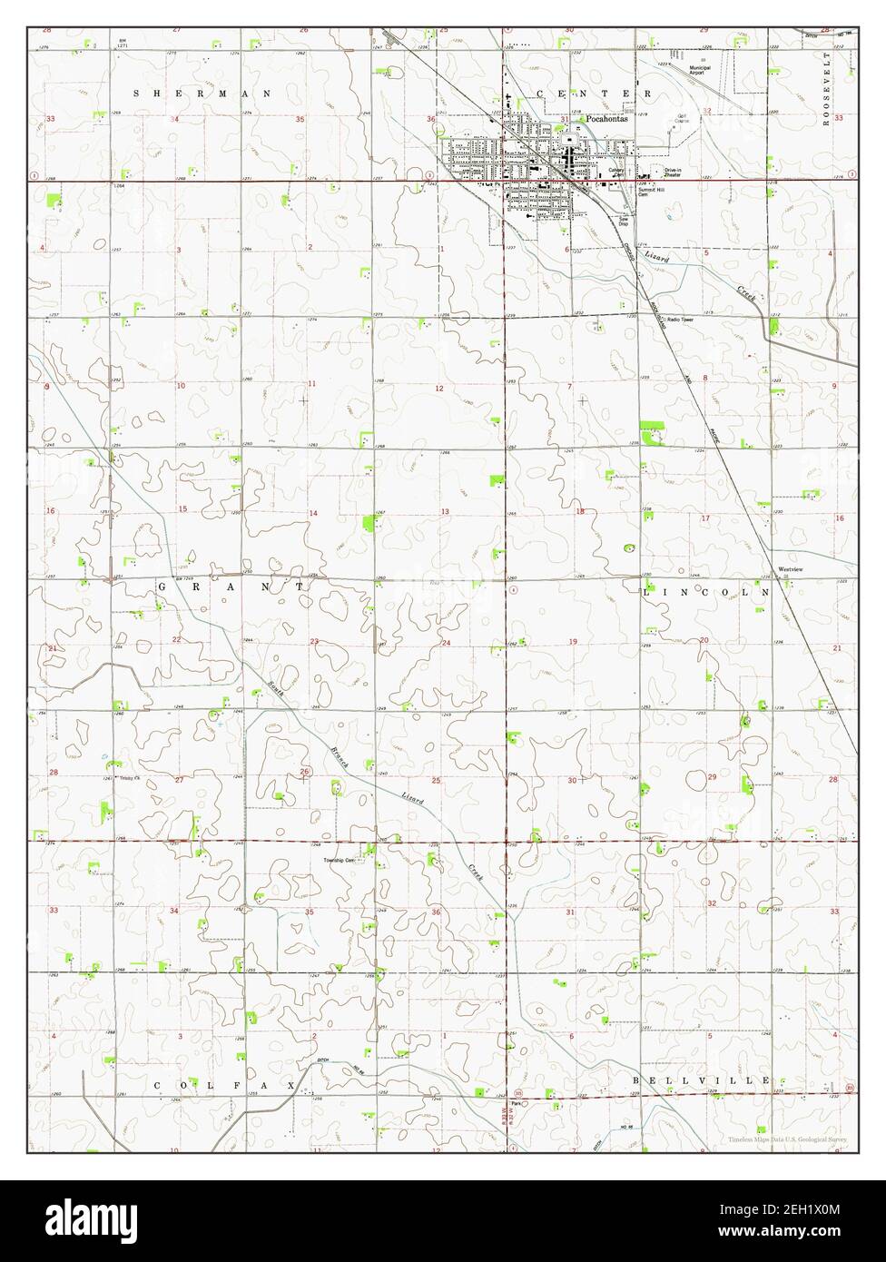 Pocahontas, Iowa, carte 1979, 1:24000, États-Unis d'Amérique par Timeless Maps, données U.S. Geological Survey Banque D'Images