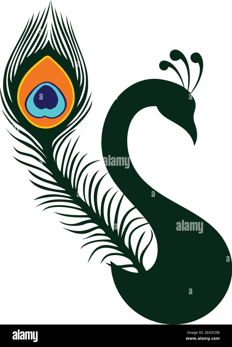 peacock abstrait lettre s icône vecteur concept conception Illustration de Vecteur