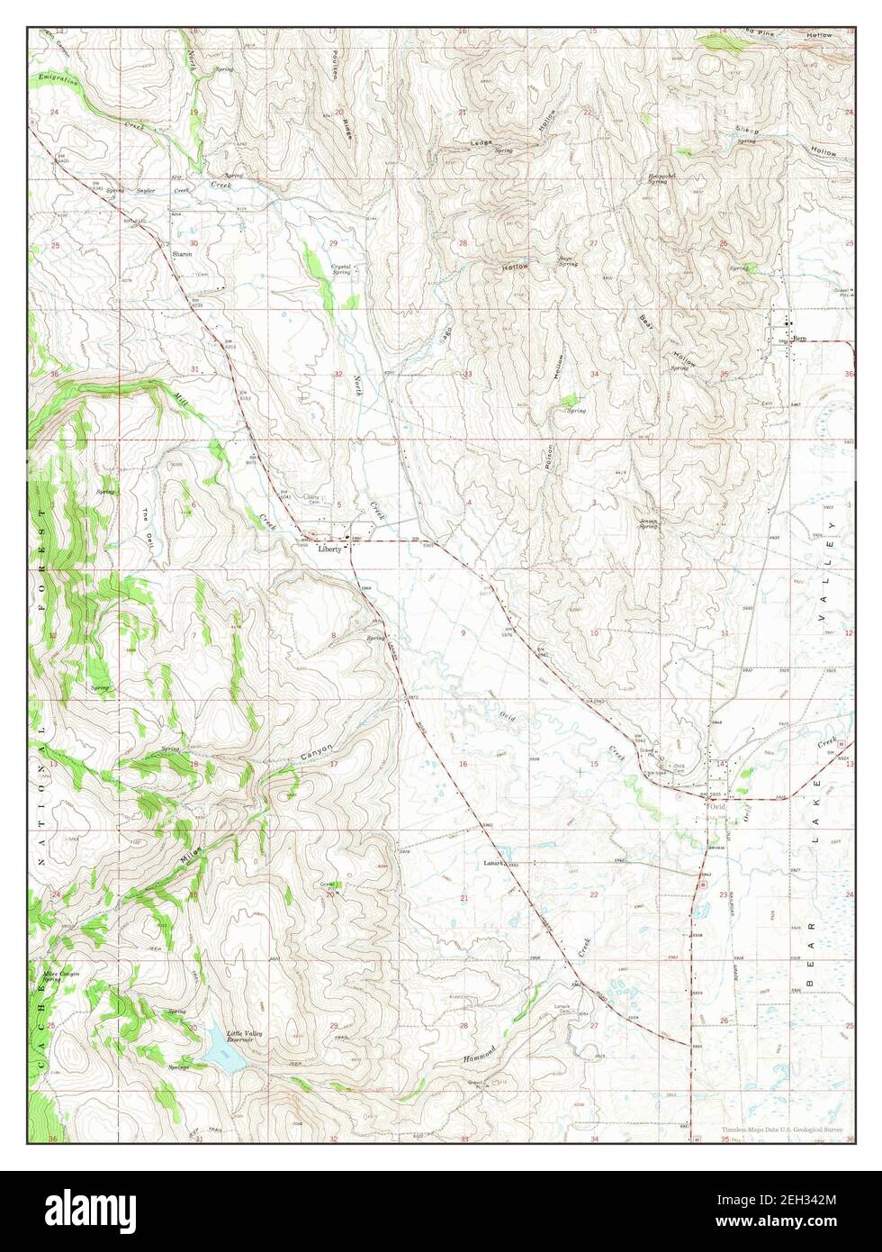 Ovid, Idaho, carte 1967, 1:24000, États-Unis d'Amérique par Timeless Maps, données U.S. Geological Survey Banque D'Images