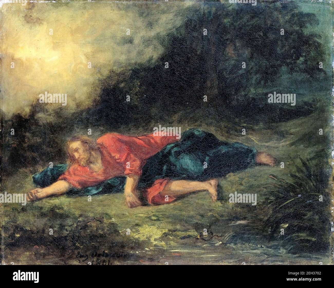 L'agonie dans le jardin (Gethsemane), peinture d'Eugene Delacroix, 1851 Banque D'Images