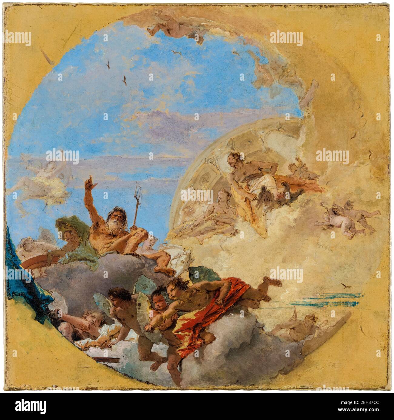 Giovanni Battista Tiepolo, Neptune et les vents, peinture, 1760-1769 Banque D'Images