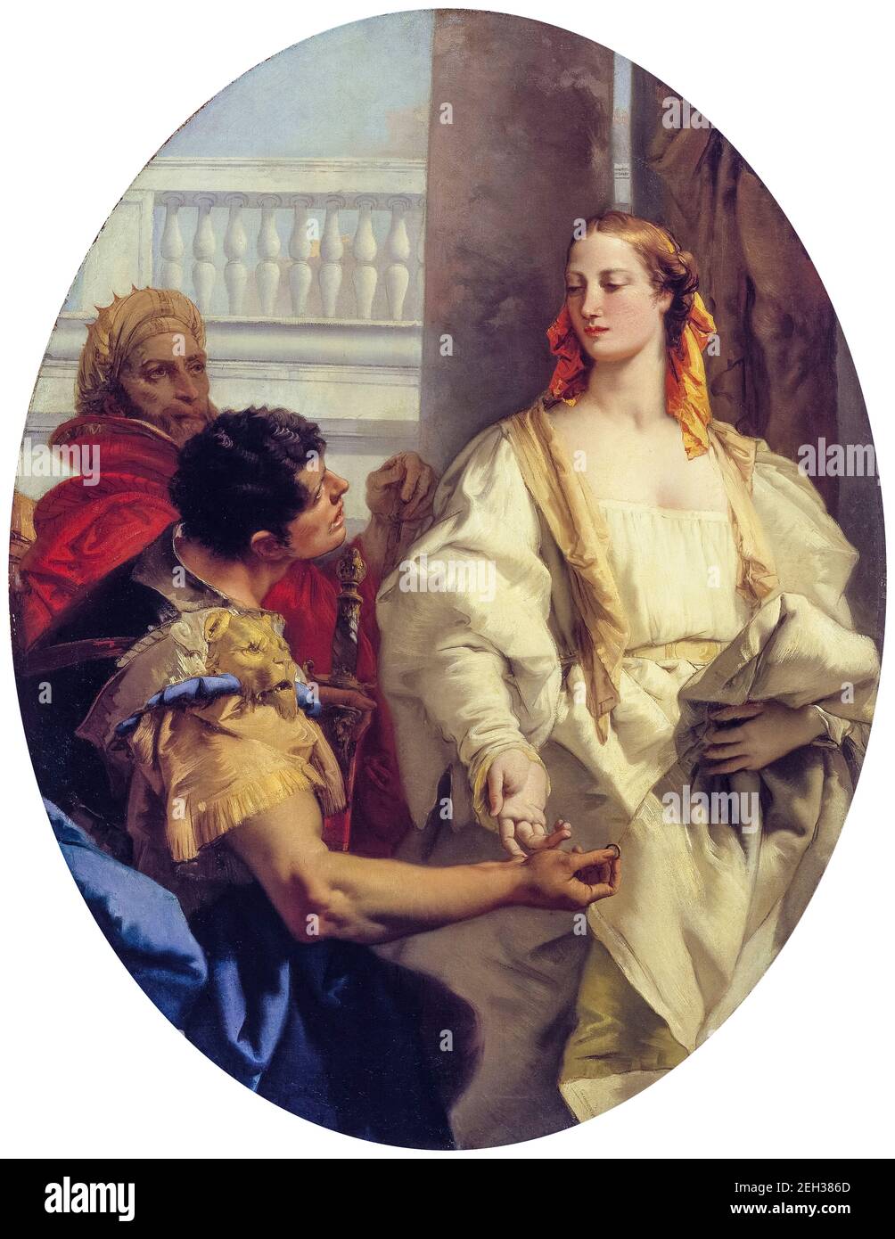 Latinus donne à Aeneas sa fille Lavinia pour le mariage, peinture par Giovanni Battista Tiepolo, 1752-1754 Banque D'Images