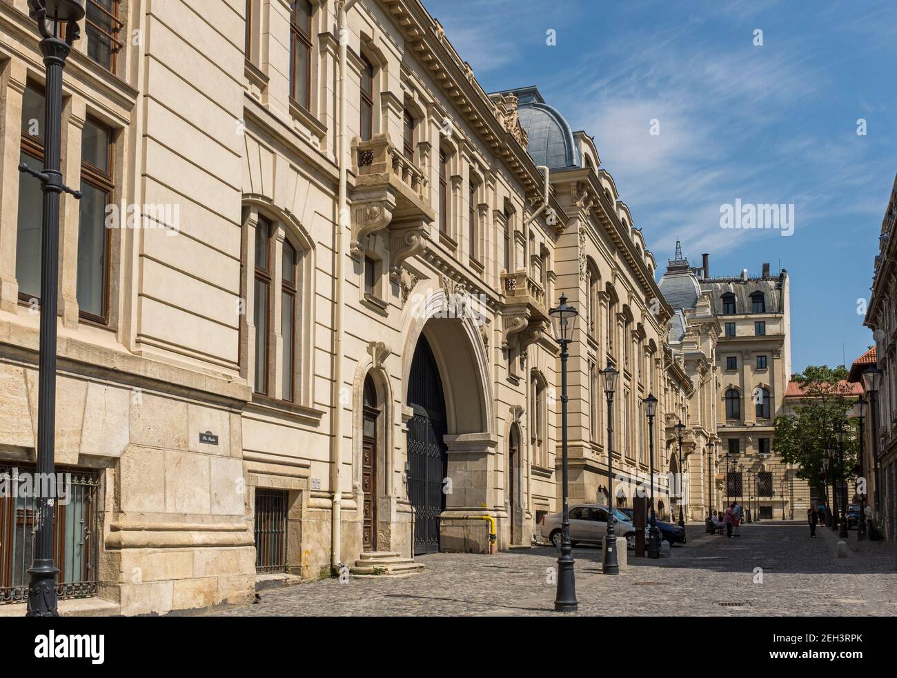 Façade arrière du Musée national d'histoire roumaine de Bucarest, Roumanie Banque D'Images