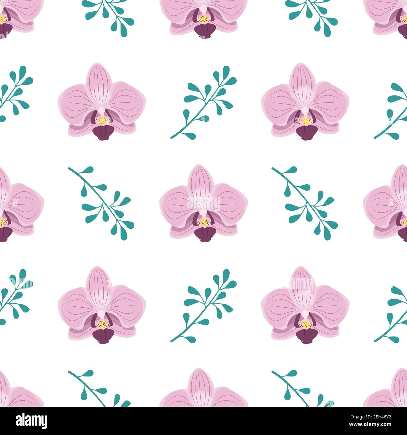 Joli motif sans couture élégant avec fleurs et brindilles roses Illustration de Vecteur