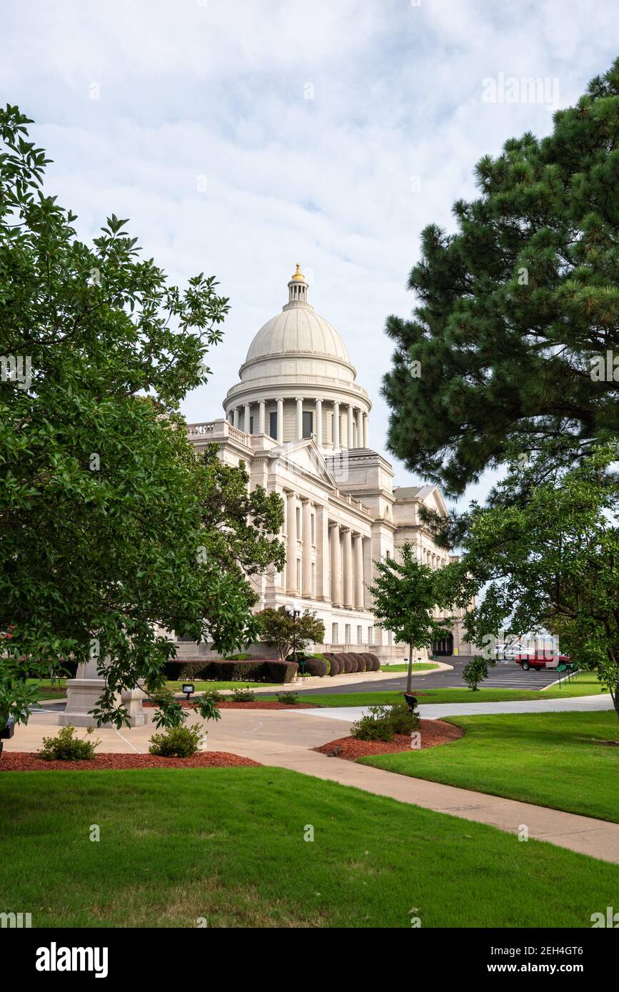 Little Rock, Arkansas, États-Unis au capitole et parc de l'État. Banque D'Images