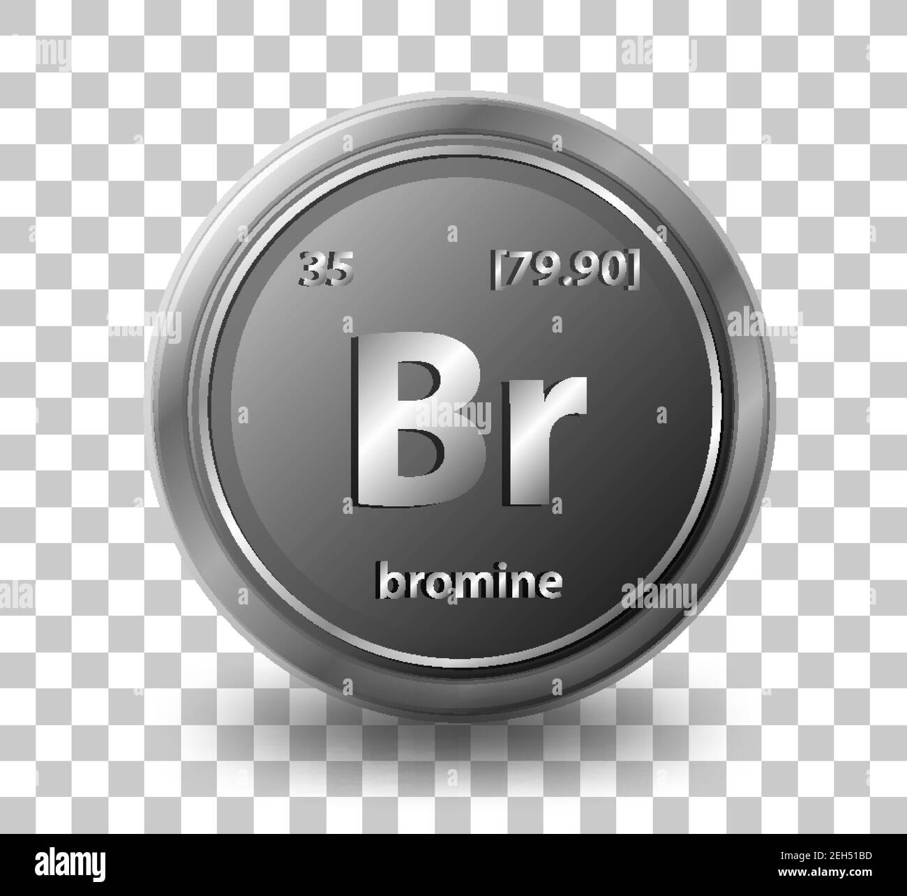 Élément chimique de brome. Symbole chimique avec numéro atomique et masse atomique. Illustration Illustration de Vecteur
