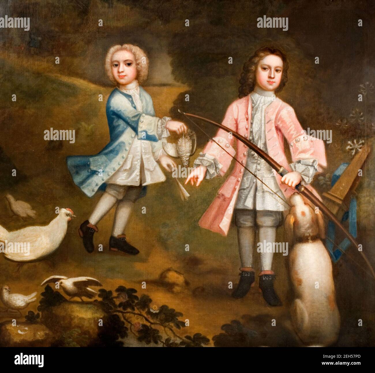 Sir Lister et Sir Charles Holte AS Boys, 1750. Banque D'Images