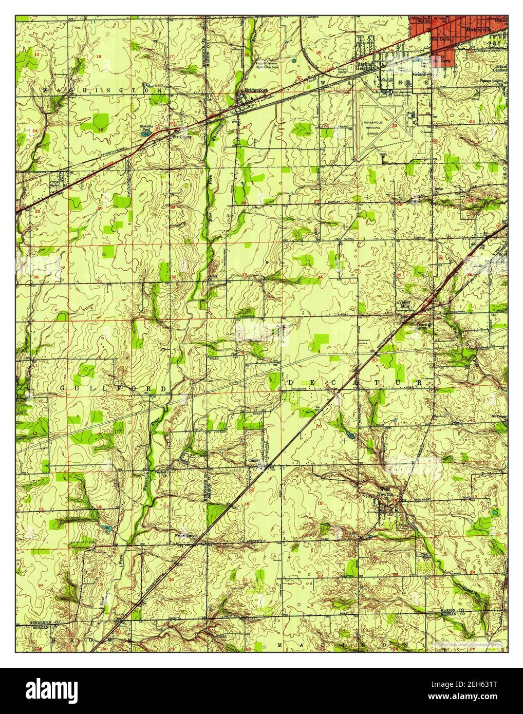 Bridgeport, Indiana, carte 1953, 1:24000, États-Unis d'Amérique par Timeless Maps, données U.S. Geological Survey Banque D'Images