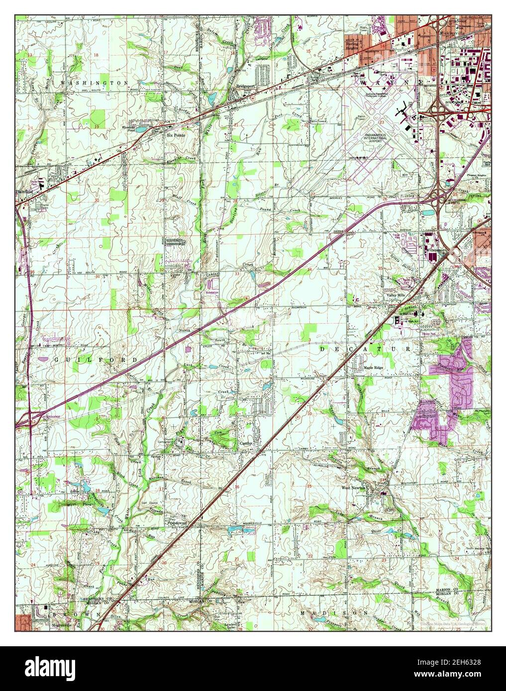 Bridgeport, Indiana, carte 1966, 1:24000, États-Unis d'Amérique par Timeless Maps, données U.S. Geological Survey Banque D'Images