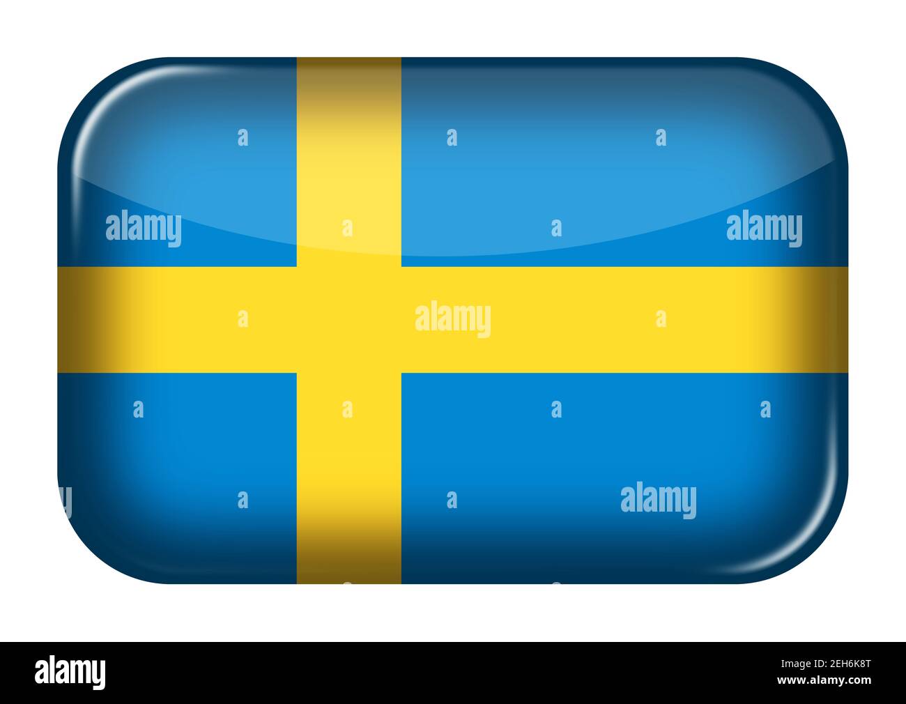 Bouton rectangle icône web Suède avec masque de découpe illustration 3d Banque D'Images