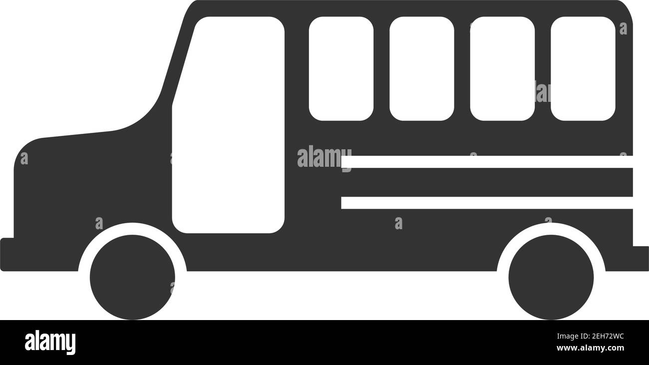 Modèle de conception d'icône de bus scolaire illustration vectorielle isolée Illustration de Vecteur