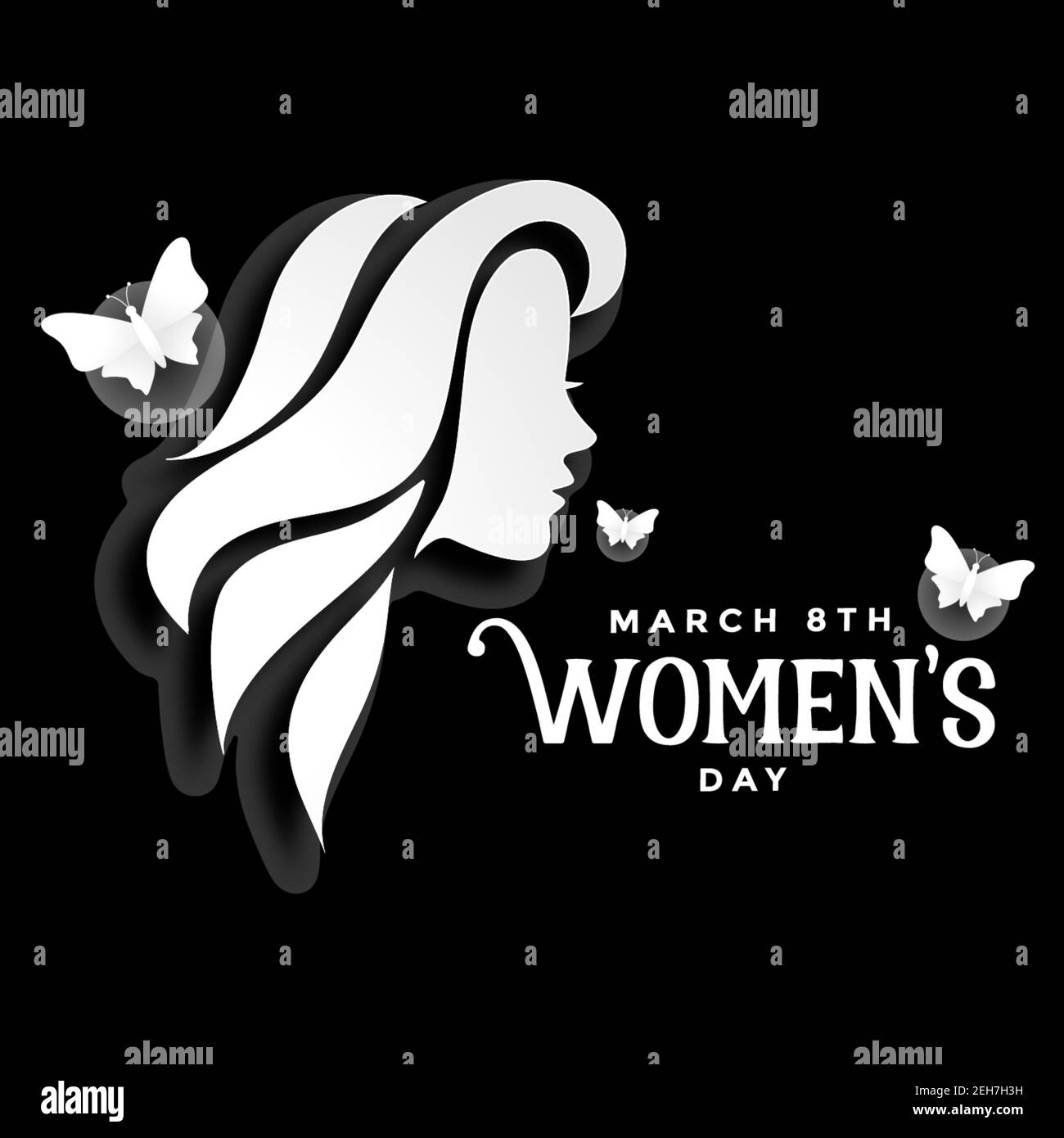 joyeux fête des femmes adorable bannière mauve Banque D'Images