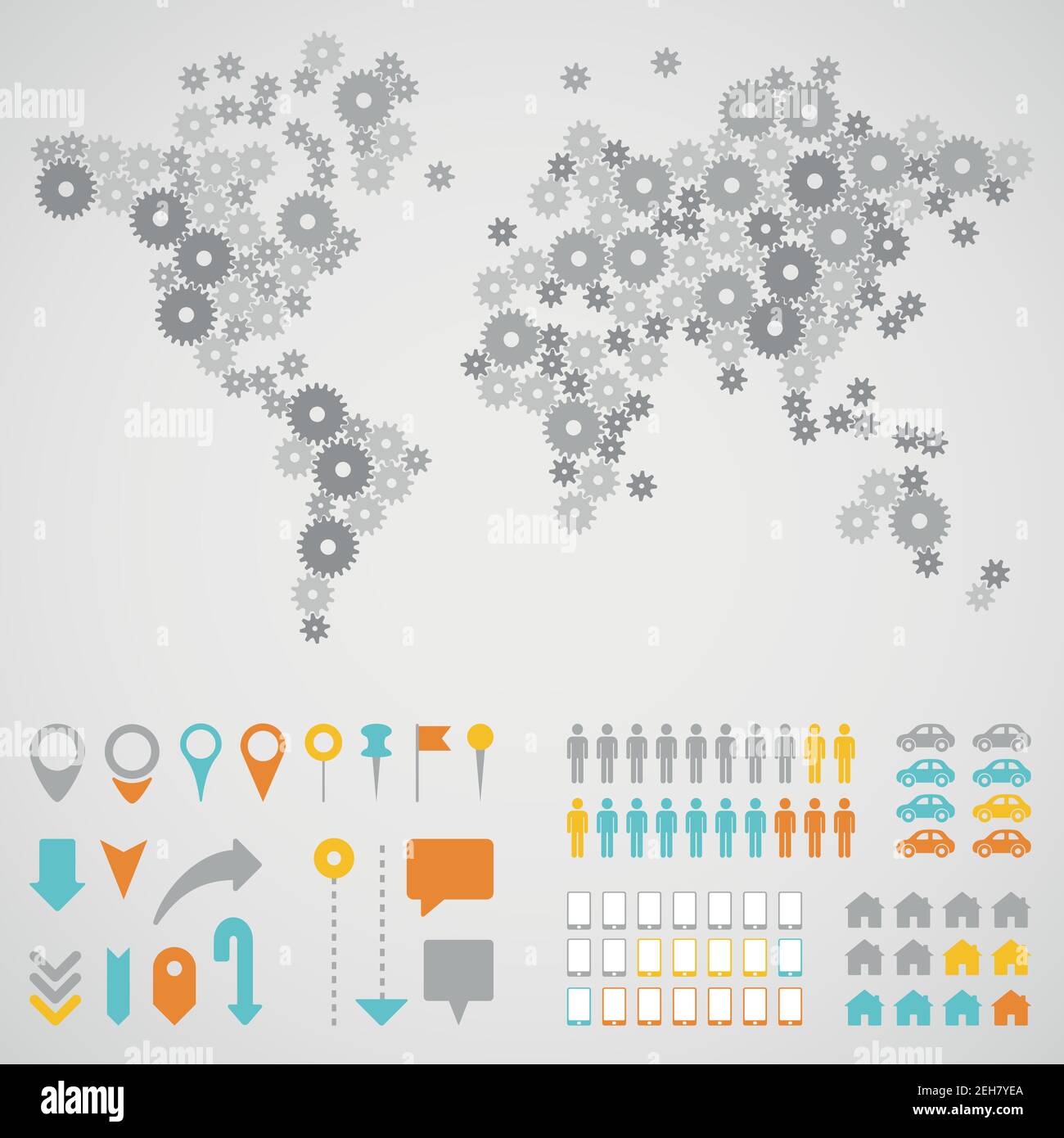 Carte du monde du COG Illustration de Vecteur