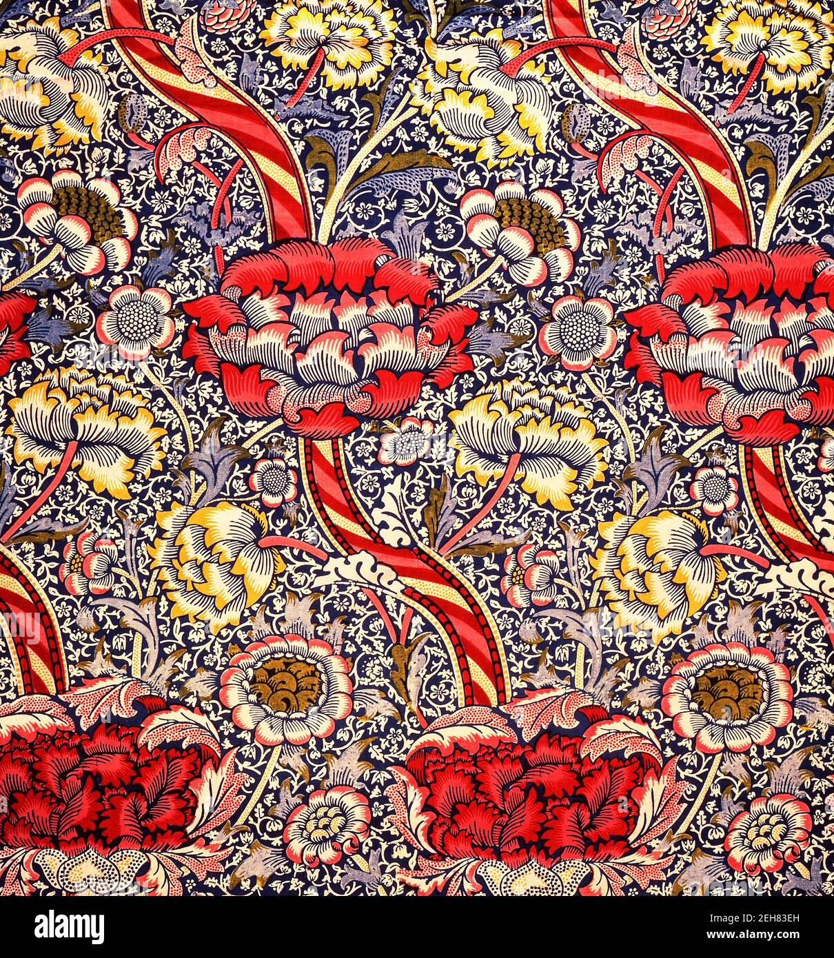 Motif en coton imprimé « Wandle » de William Morris (1834-1896), 1884 Banque D'Images